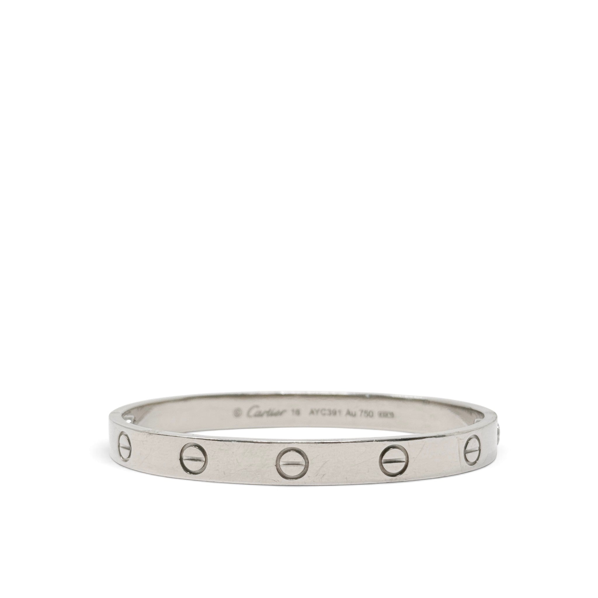 Cartier White Gold Love Bracelet 16