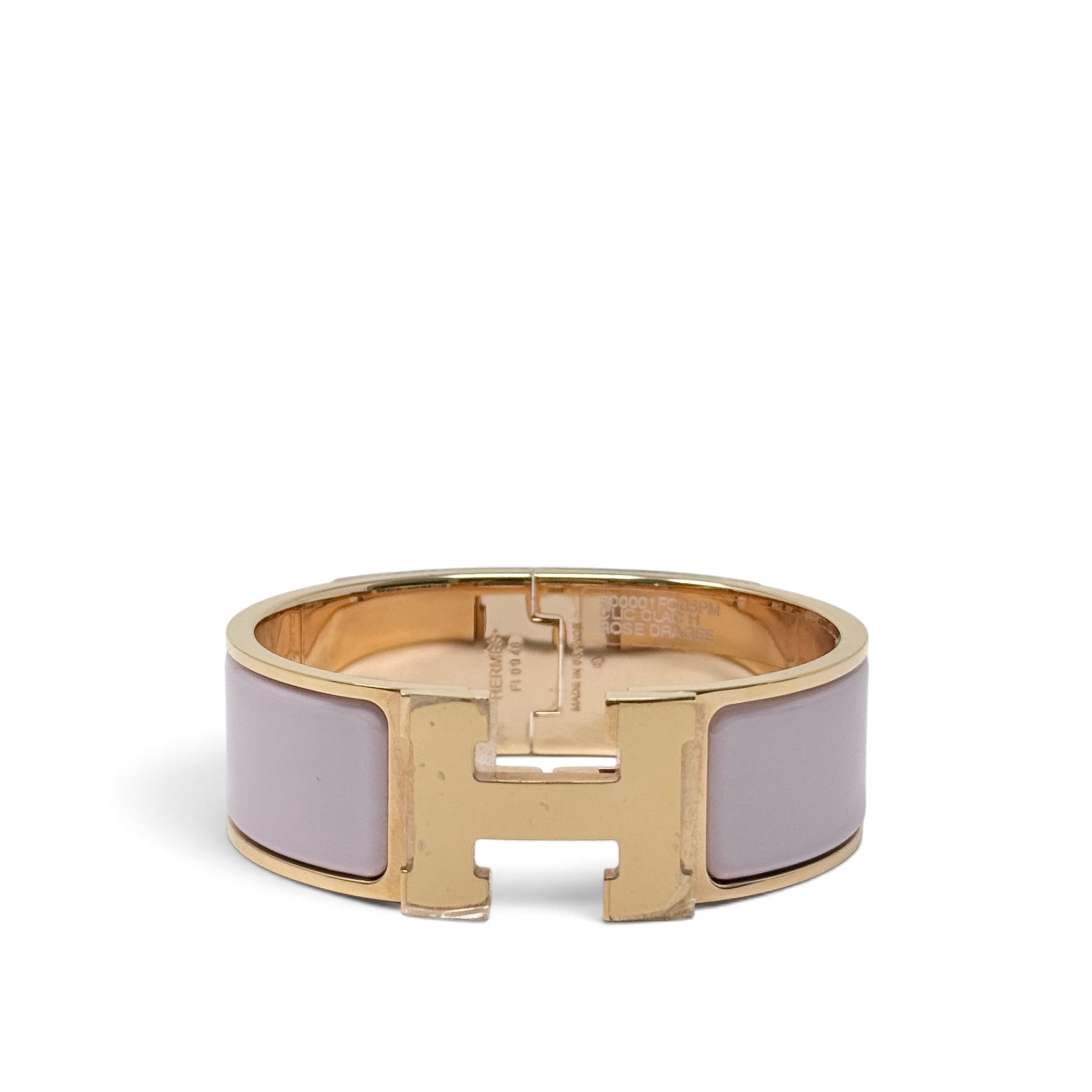 Hermes Rose Dragee Clic Clac H Bracelet GM