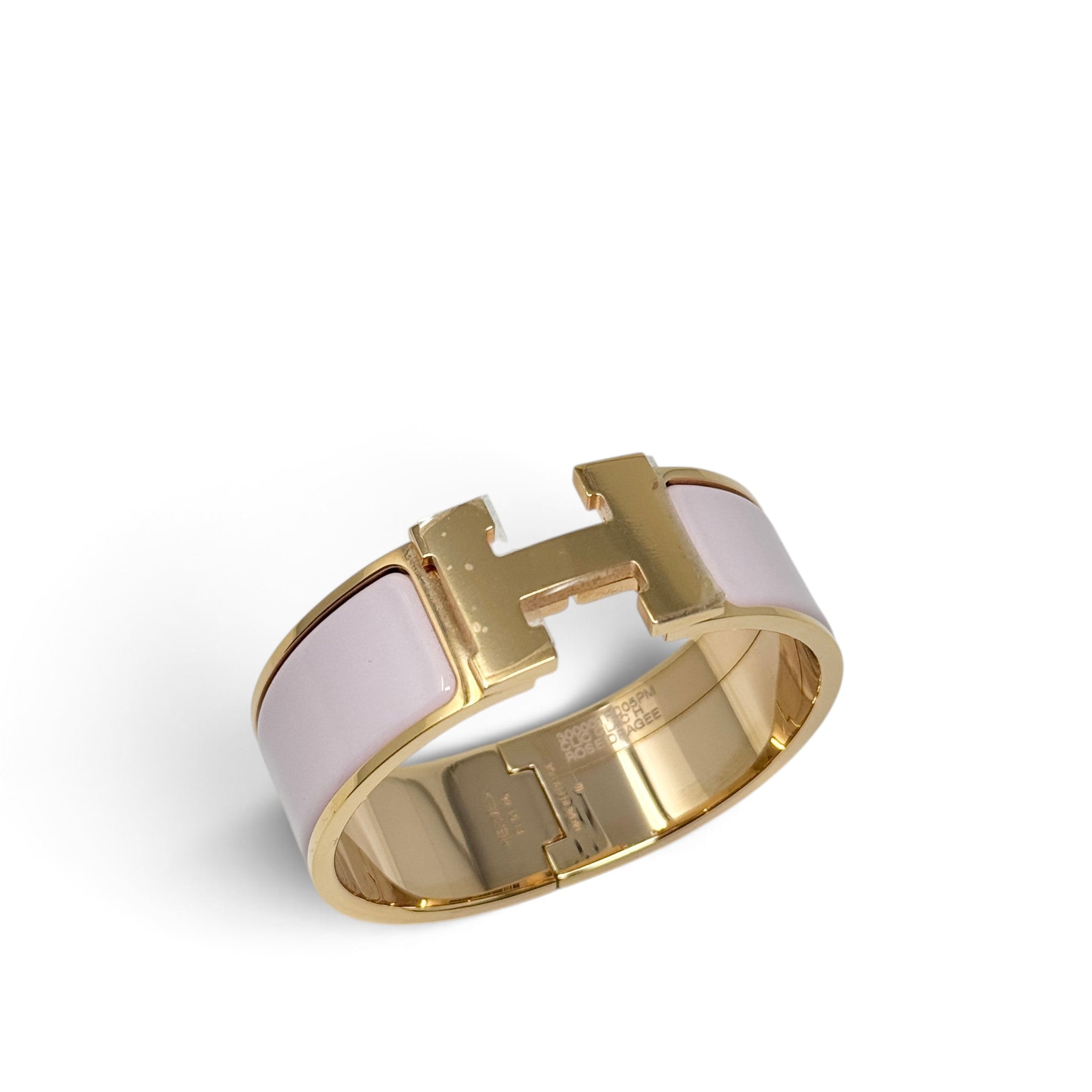 Hermes Rose Dragee Clic Clac H Bracelet GM