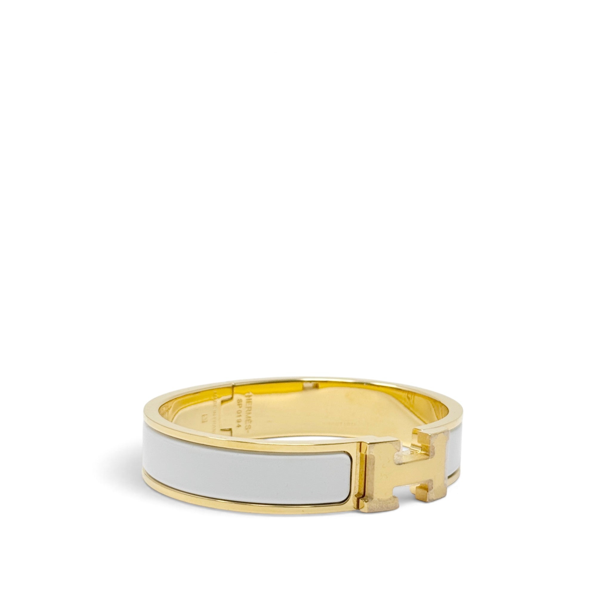 Hermes Blanc Clic H Bracelet PM