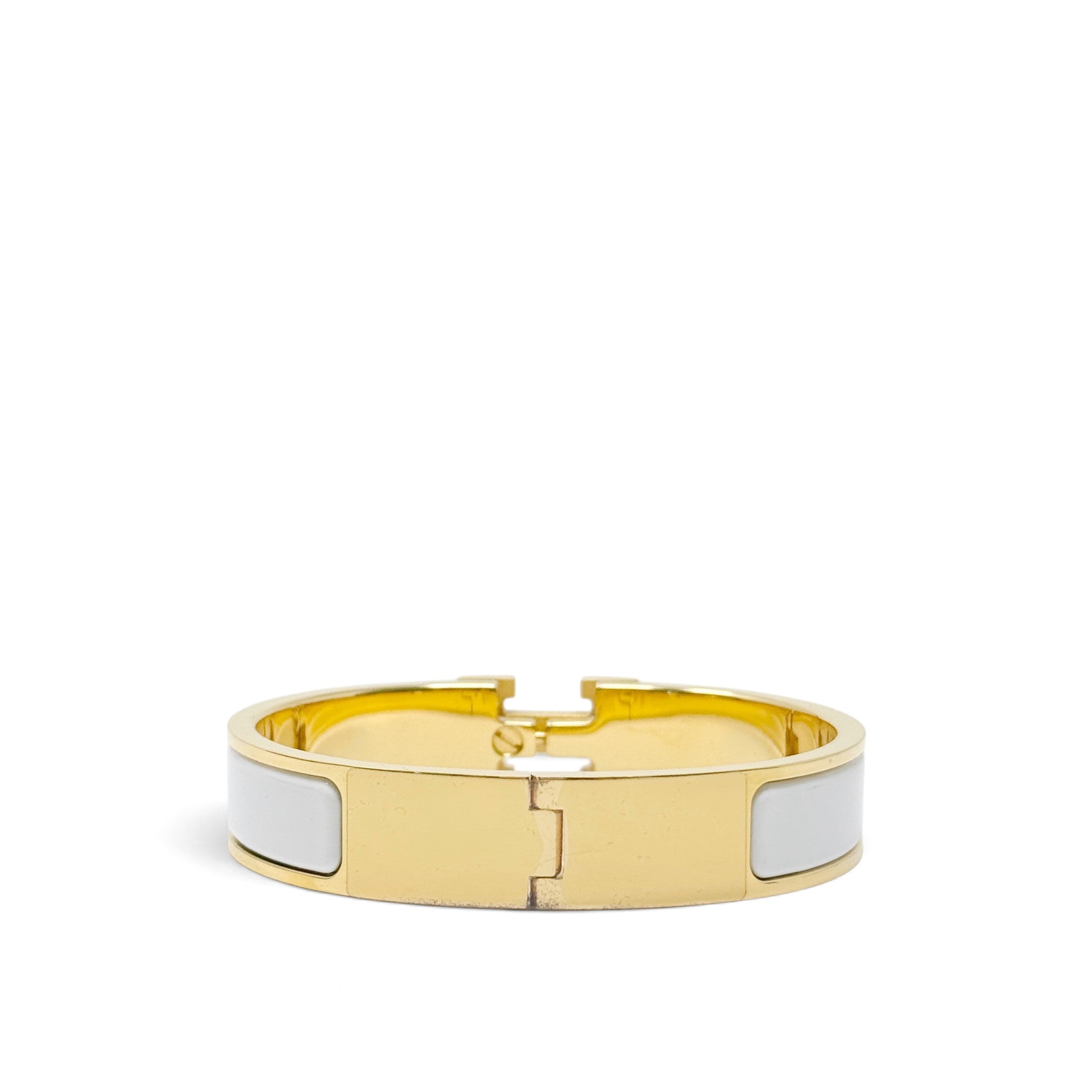 Hermes Blanc Clic H Bracelet PM