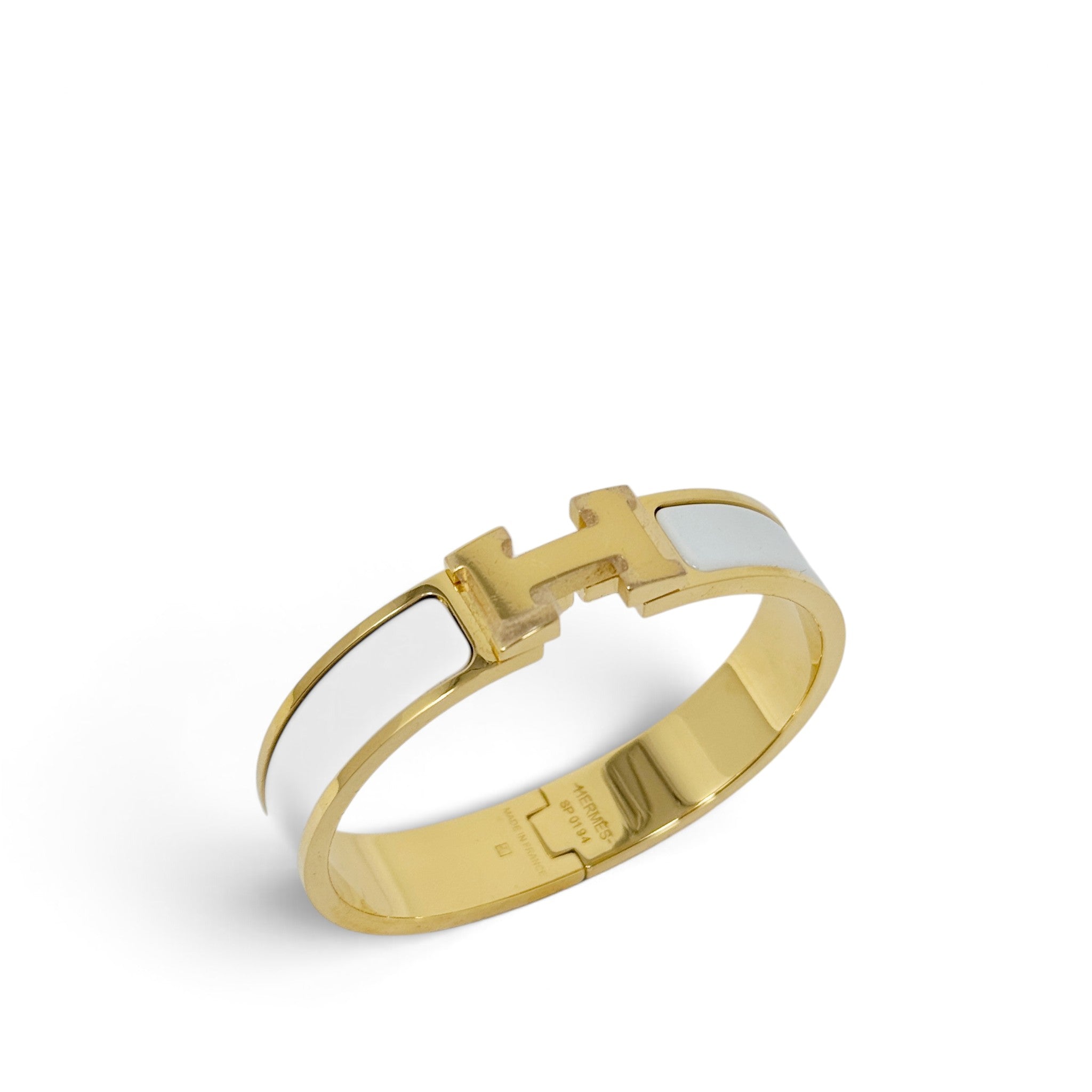 Hermes Blanc Clic H Bracelet PM