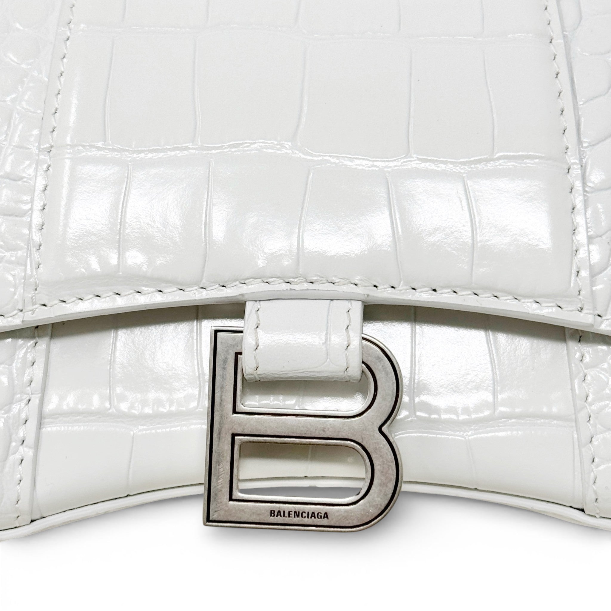 Balenciaga White XS Hourglass Bag