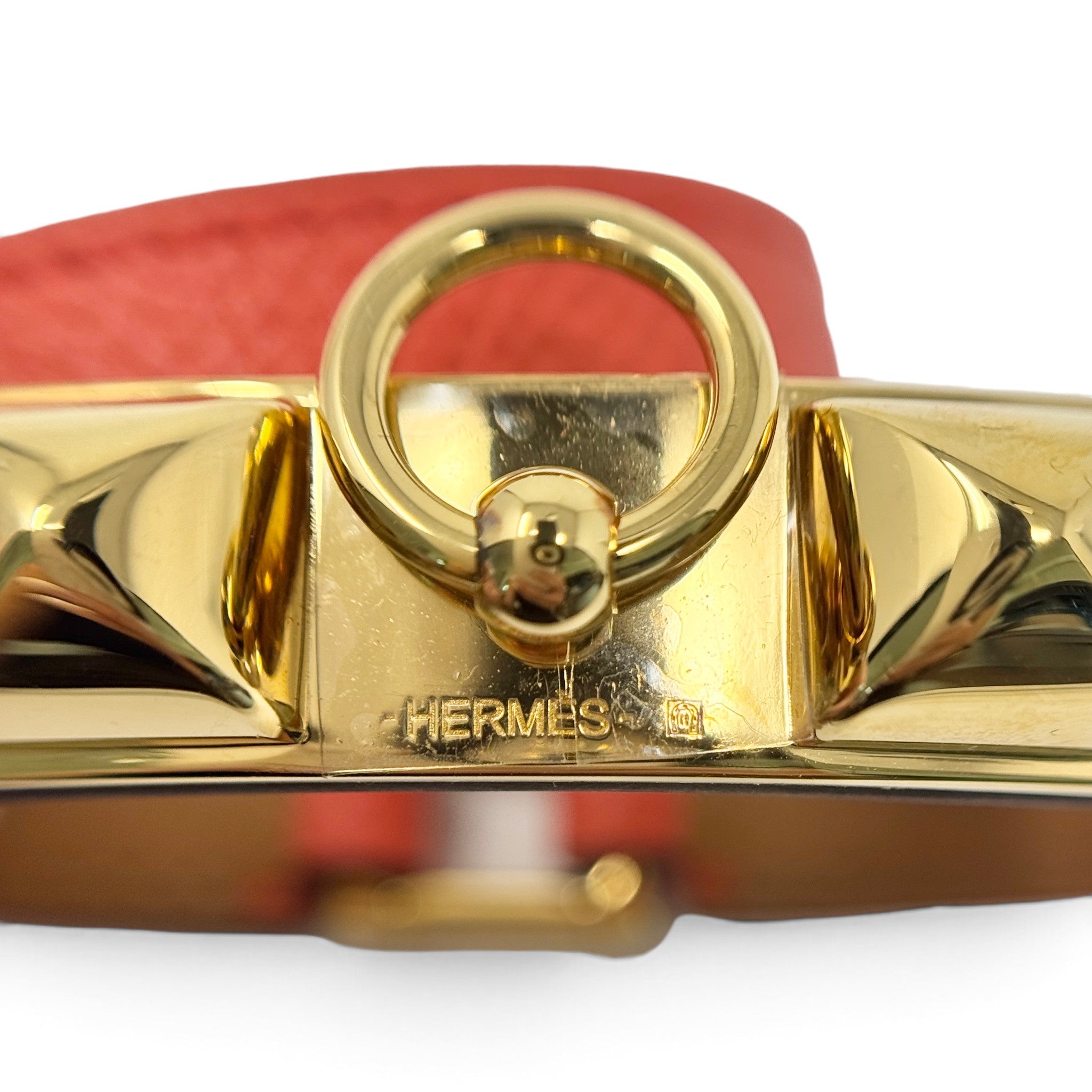 Hermes Rose Jaipur Epsom Rivale Double Tour Bracelet T1