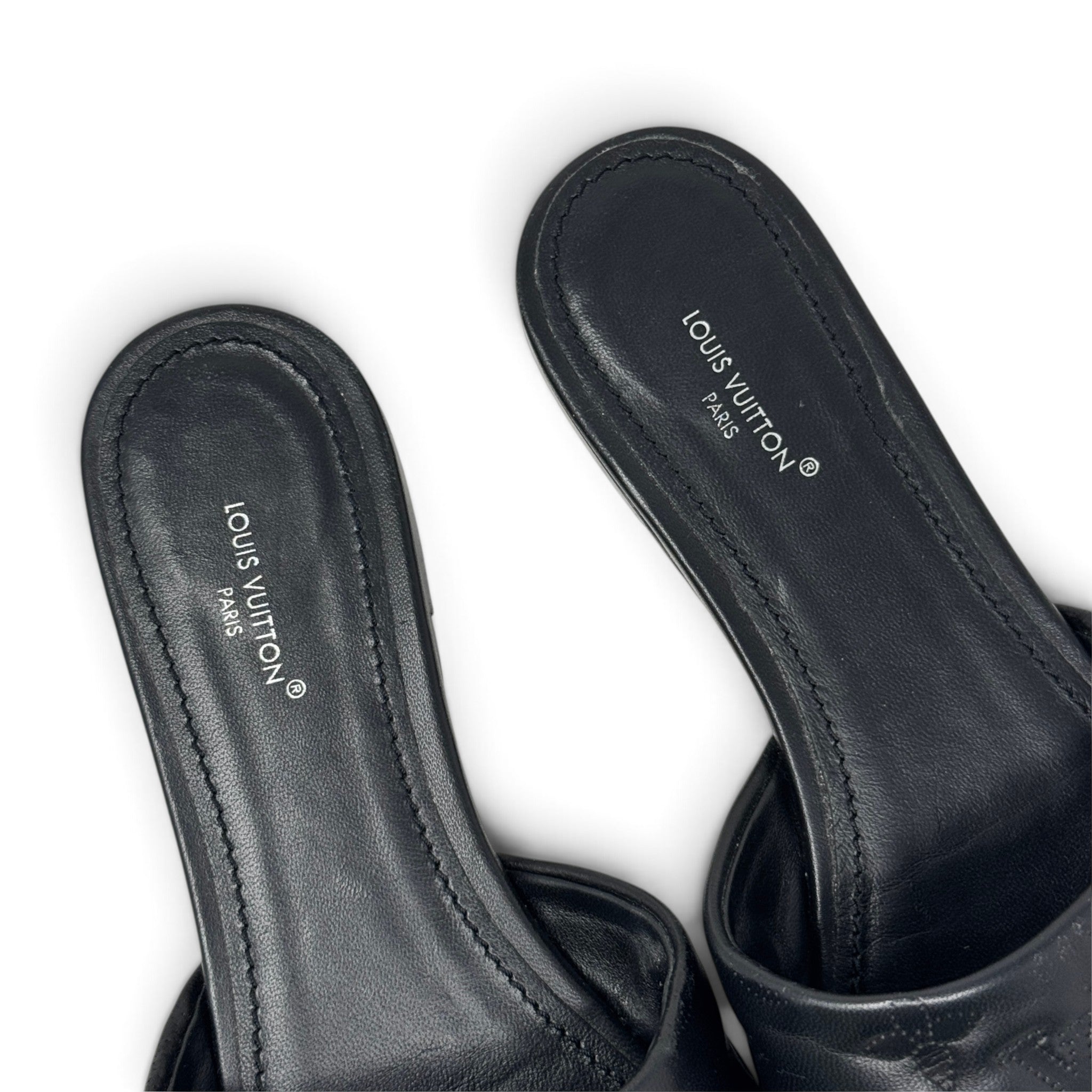 Louis Vuitton Black Neo Revival Mules 37