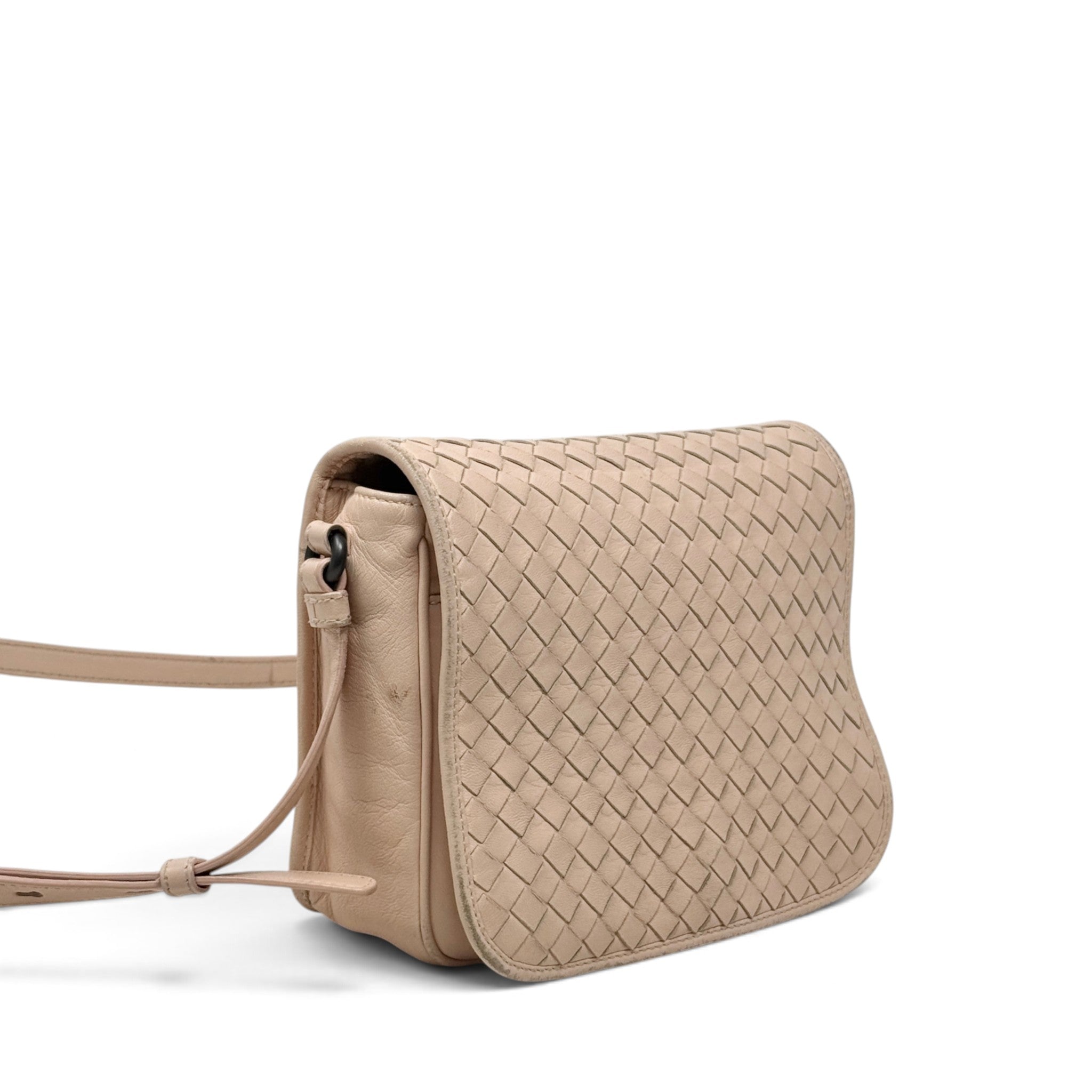Bottega Veneta Beige Intrecciato Flap Crossbody