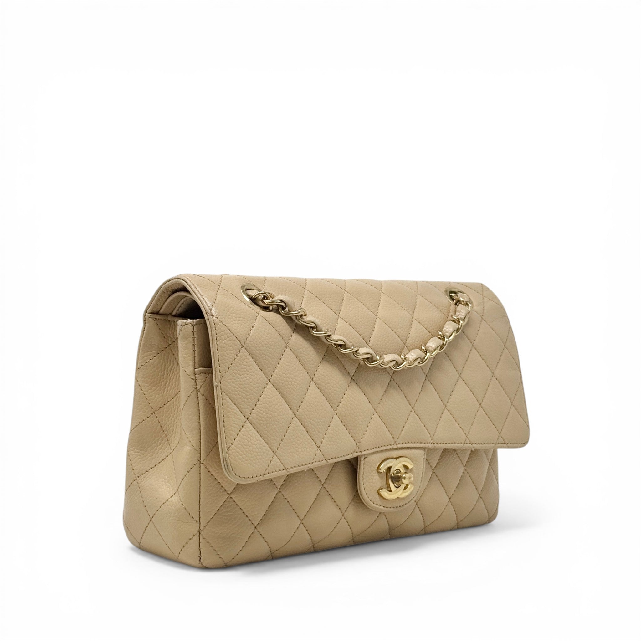 Chanel Beige Medium Classic Flap