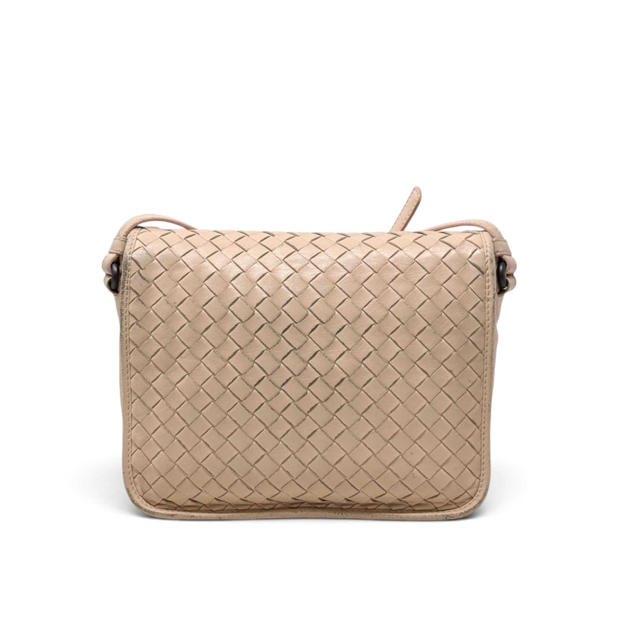 Bottega Veneta Beige Intrecciato Flap Crossbody