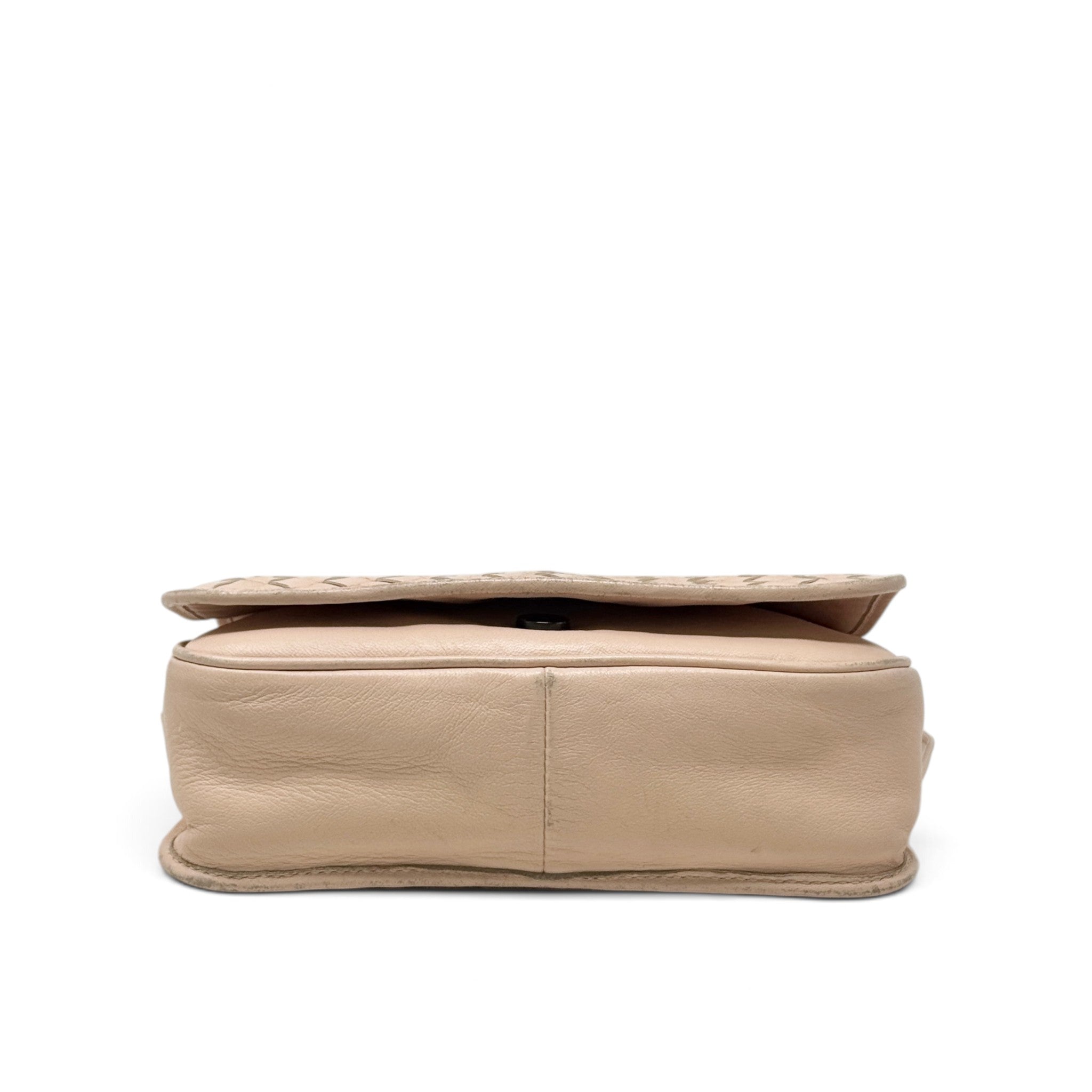 Bottega Veneta Beige Intrecciato Flap Crossbody
