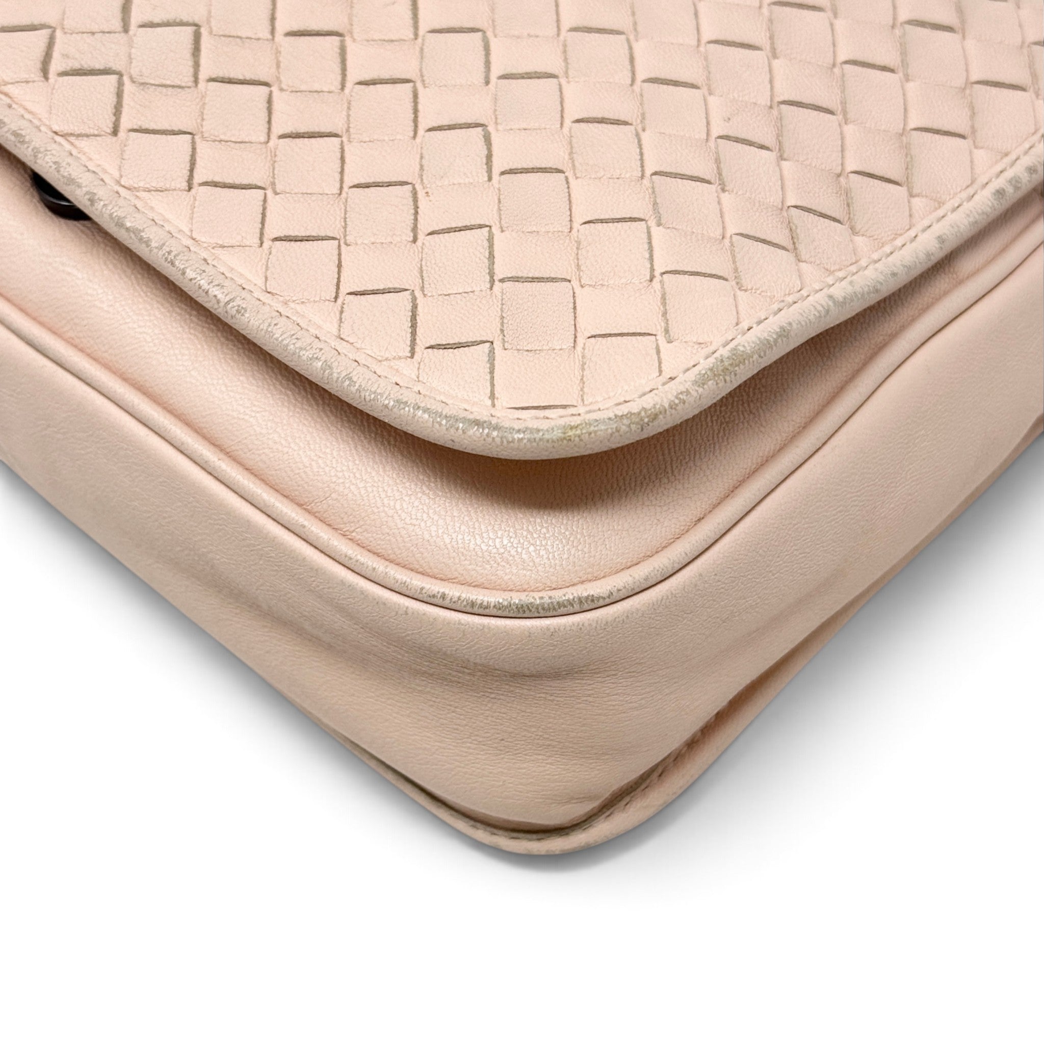 Bottega Veneta Beige Intrecciato Flap Crossbody