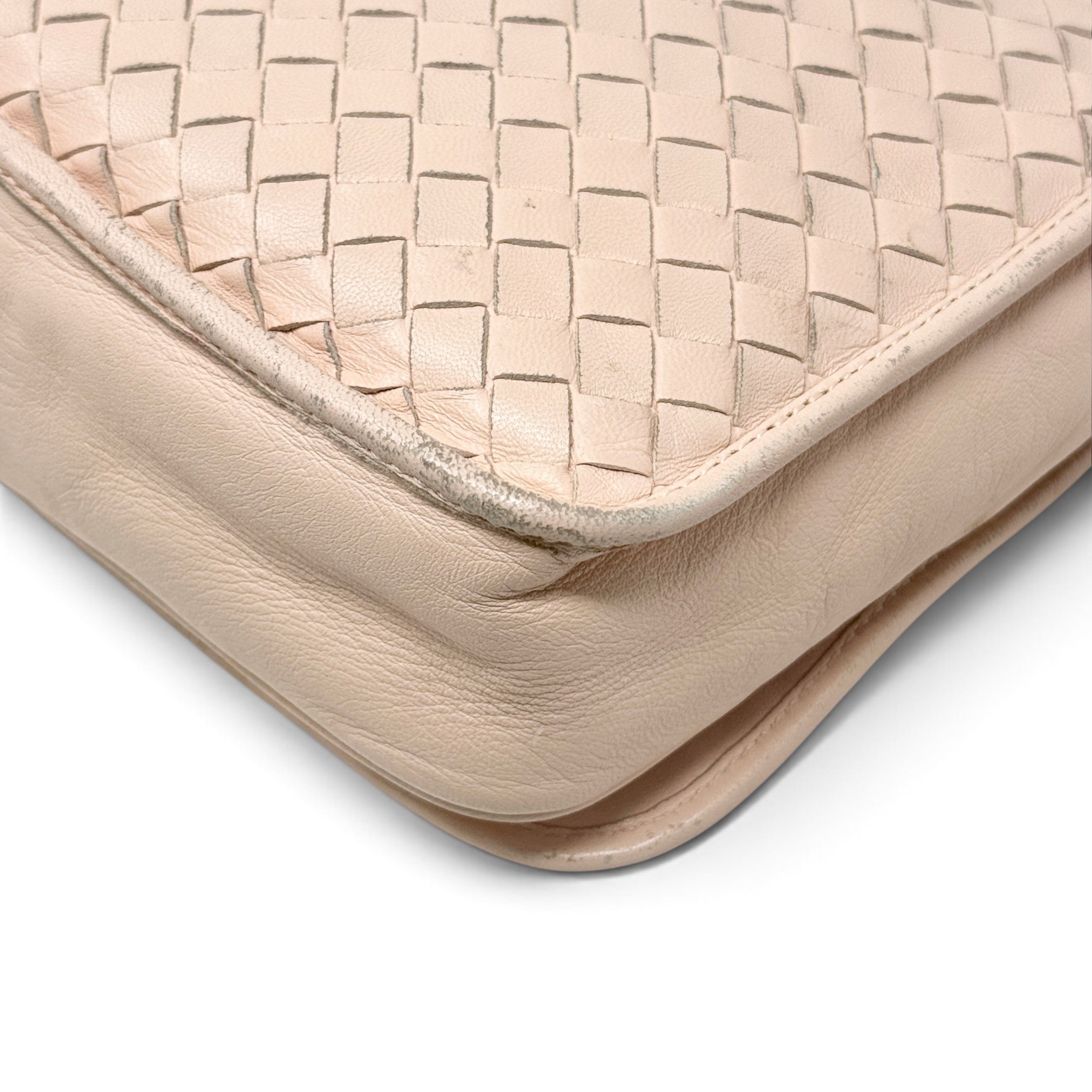 Bottega Veneta Beige Intrecciato Flap Crossbody