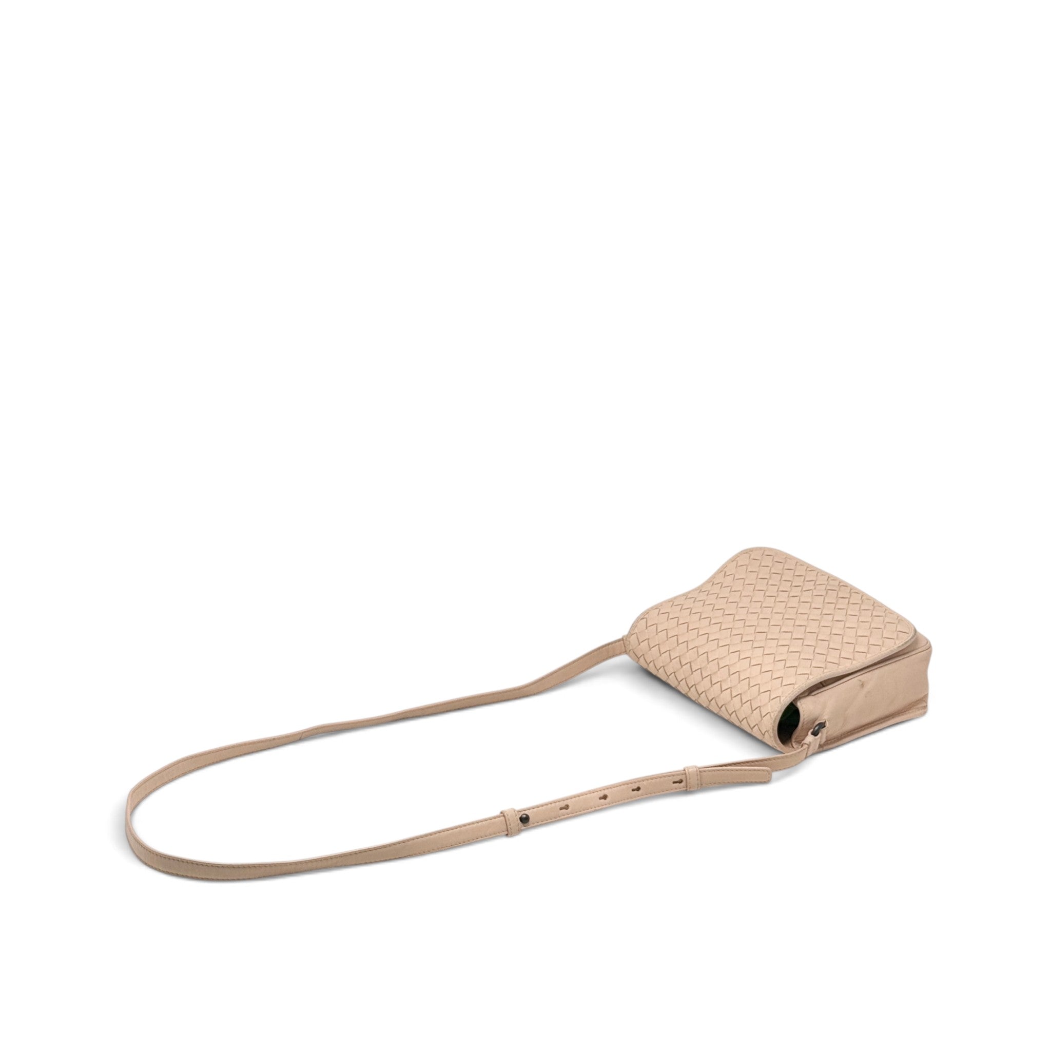 Bottega Veneta Beige Intrecciato Flap Crossbody