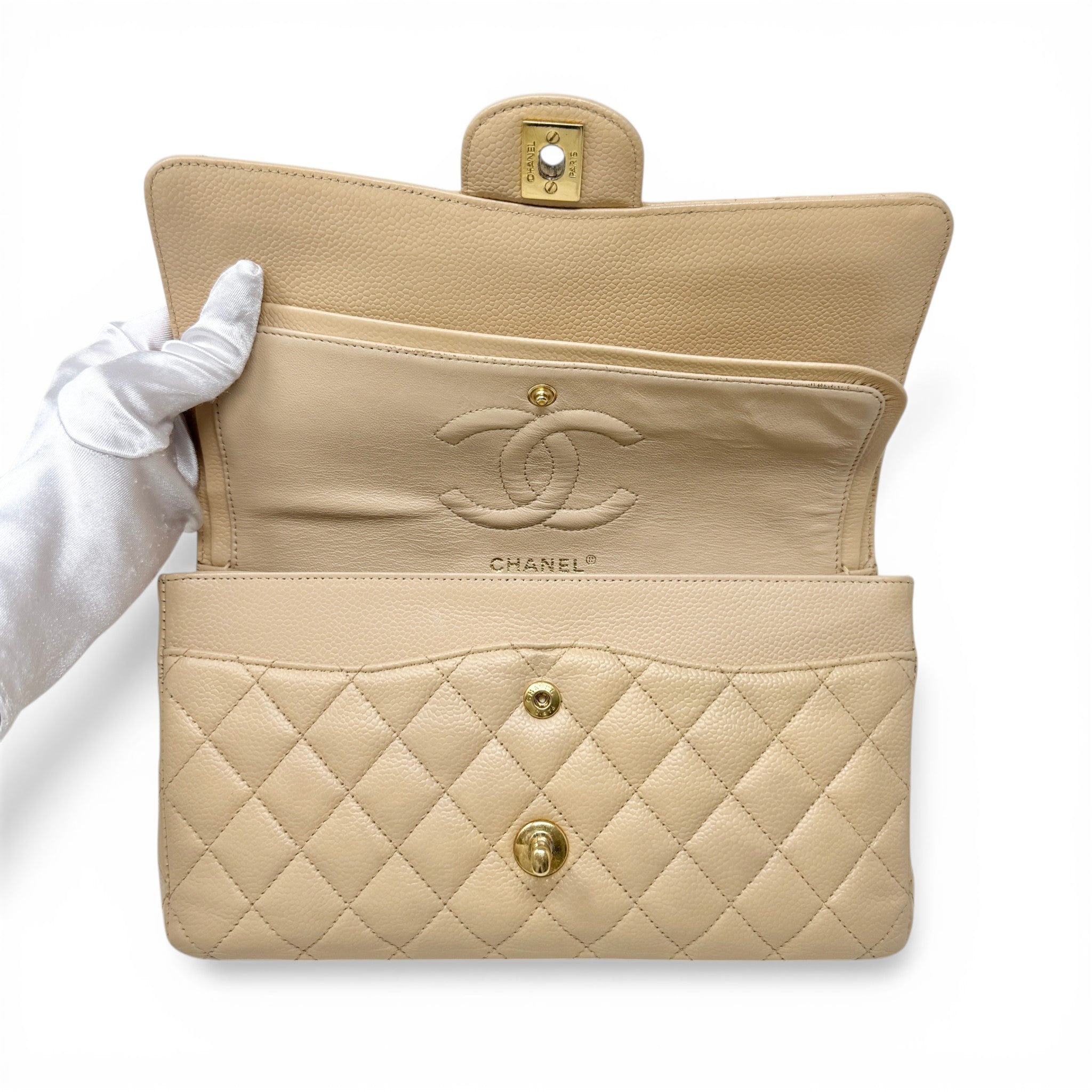 Chanel Beige Medium Classic Flap