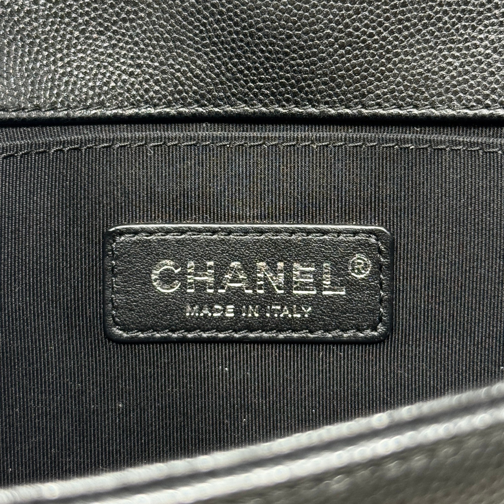 Chanel Black Chevron Medium Boy Bag