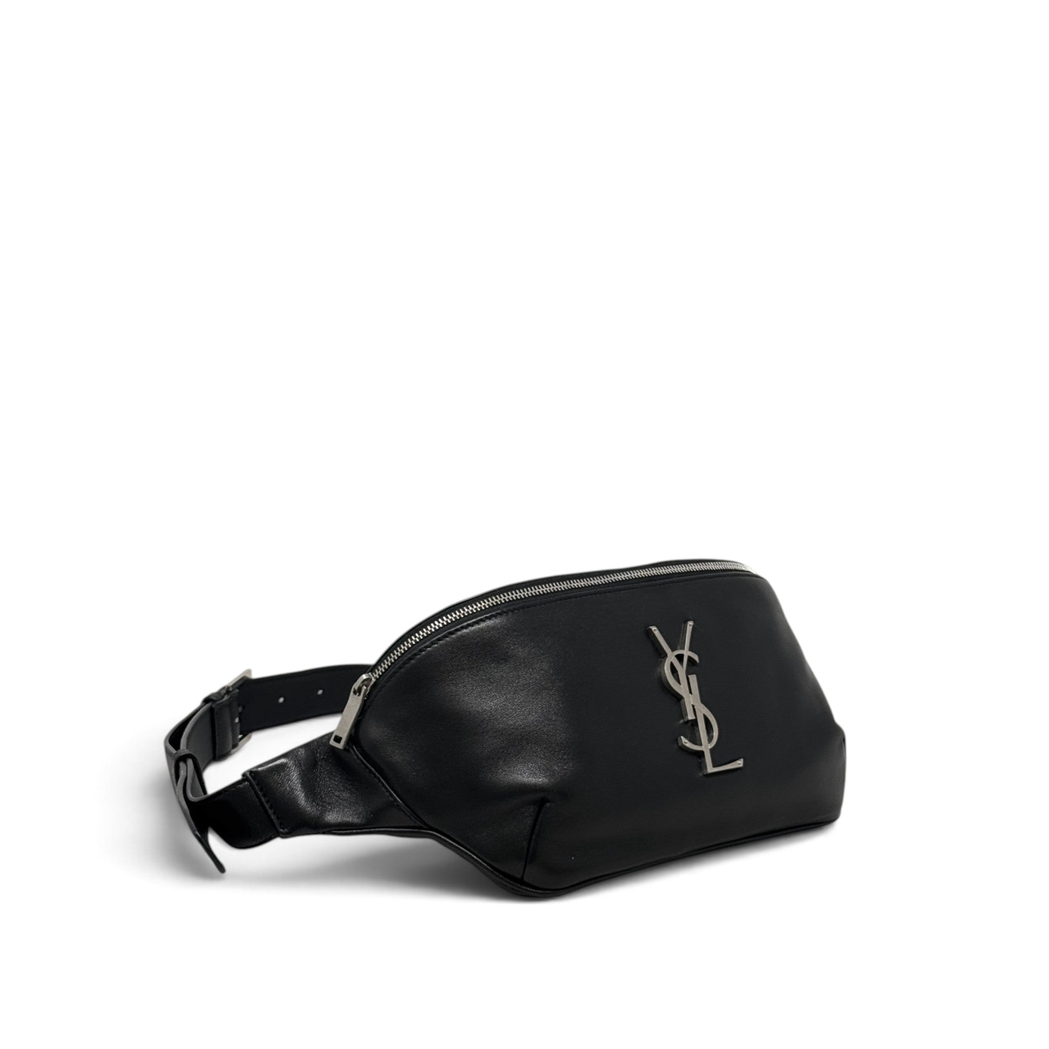 Saint Laurent Black Cassandre Classic Belt Bag