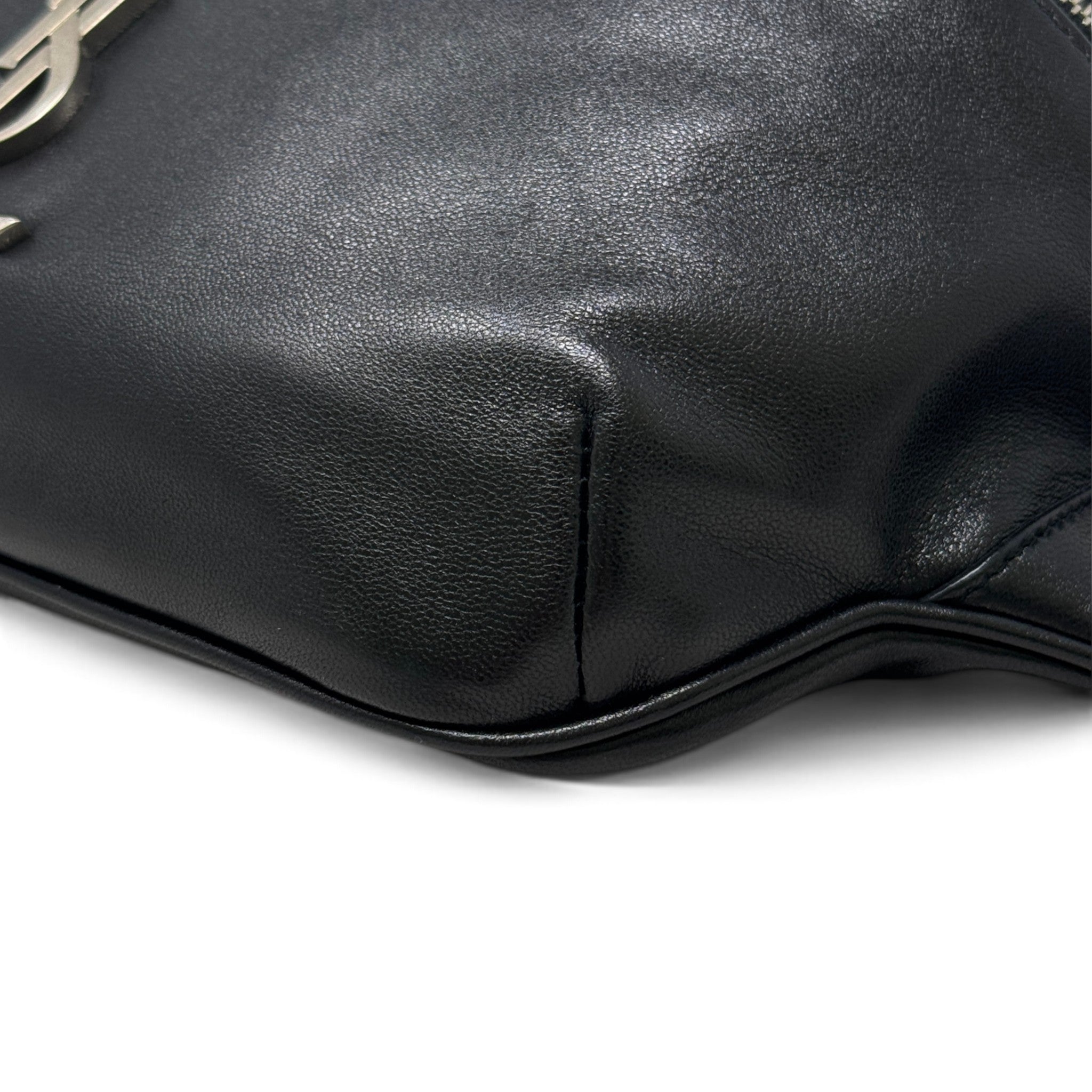 Saint Laurent Black Cassandre Classic Belt Bag