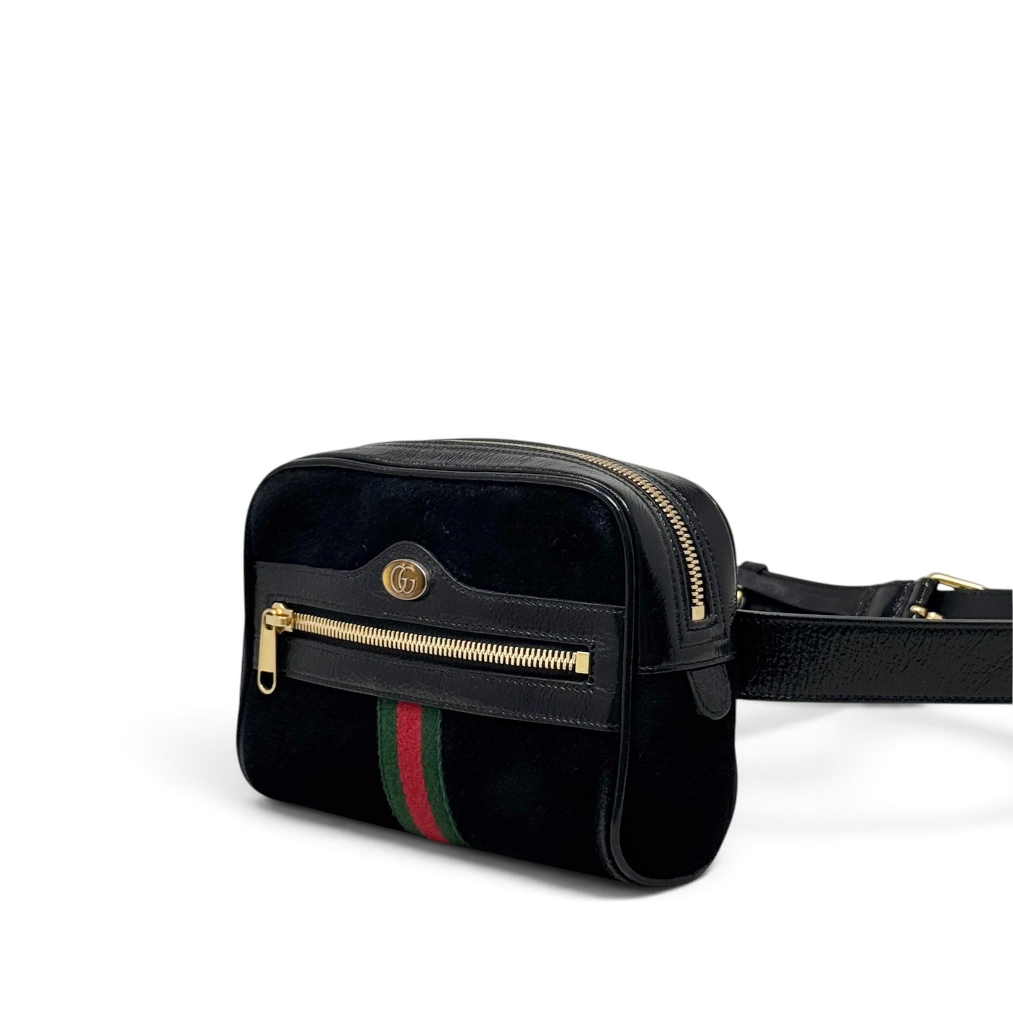 Gucci Black Suede Mini Ophidia Belt Bag