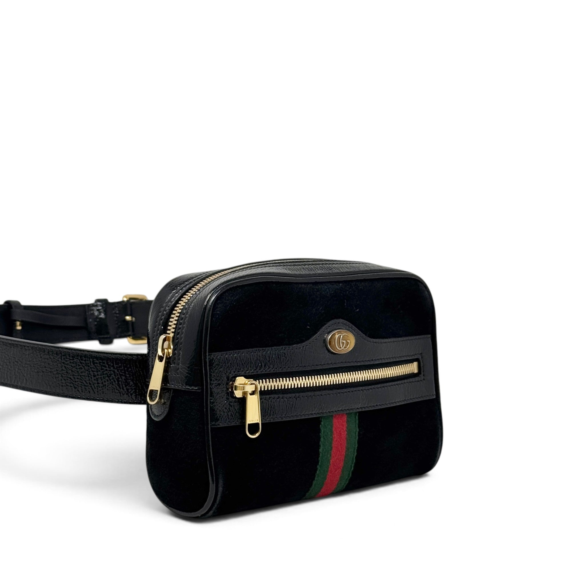 Gucci Black Suede Mini Ophidia Belt Bag