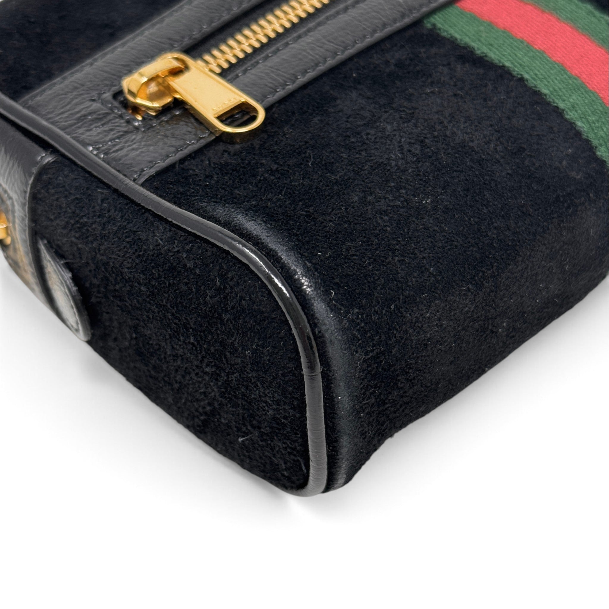 Gucci Black Suede Mini Ophidia Belt Bag