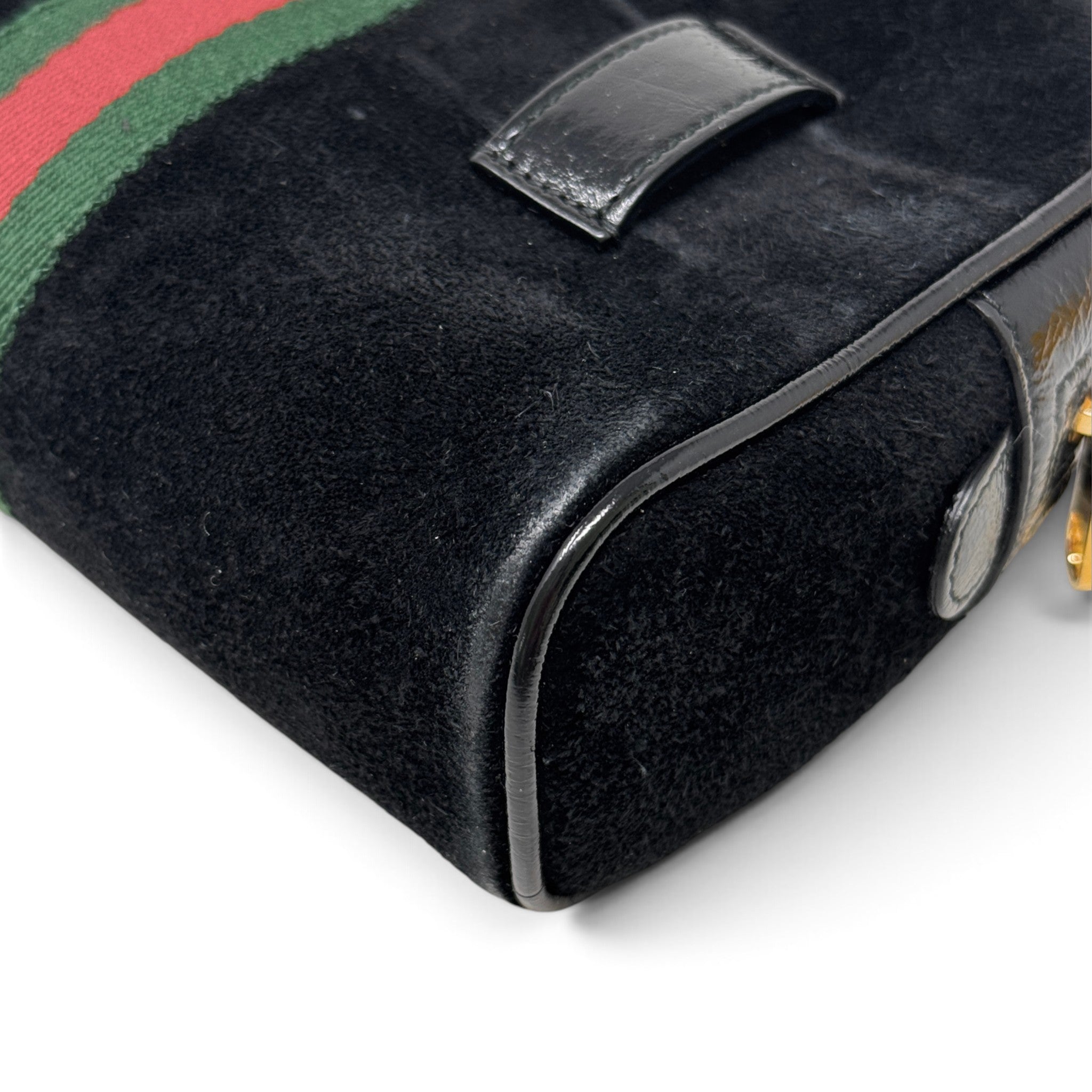 Gucci Black Suede Mini Ophidia Belt Bag