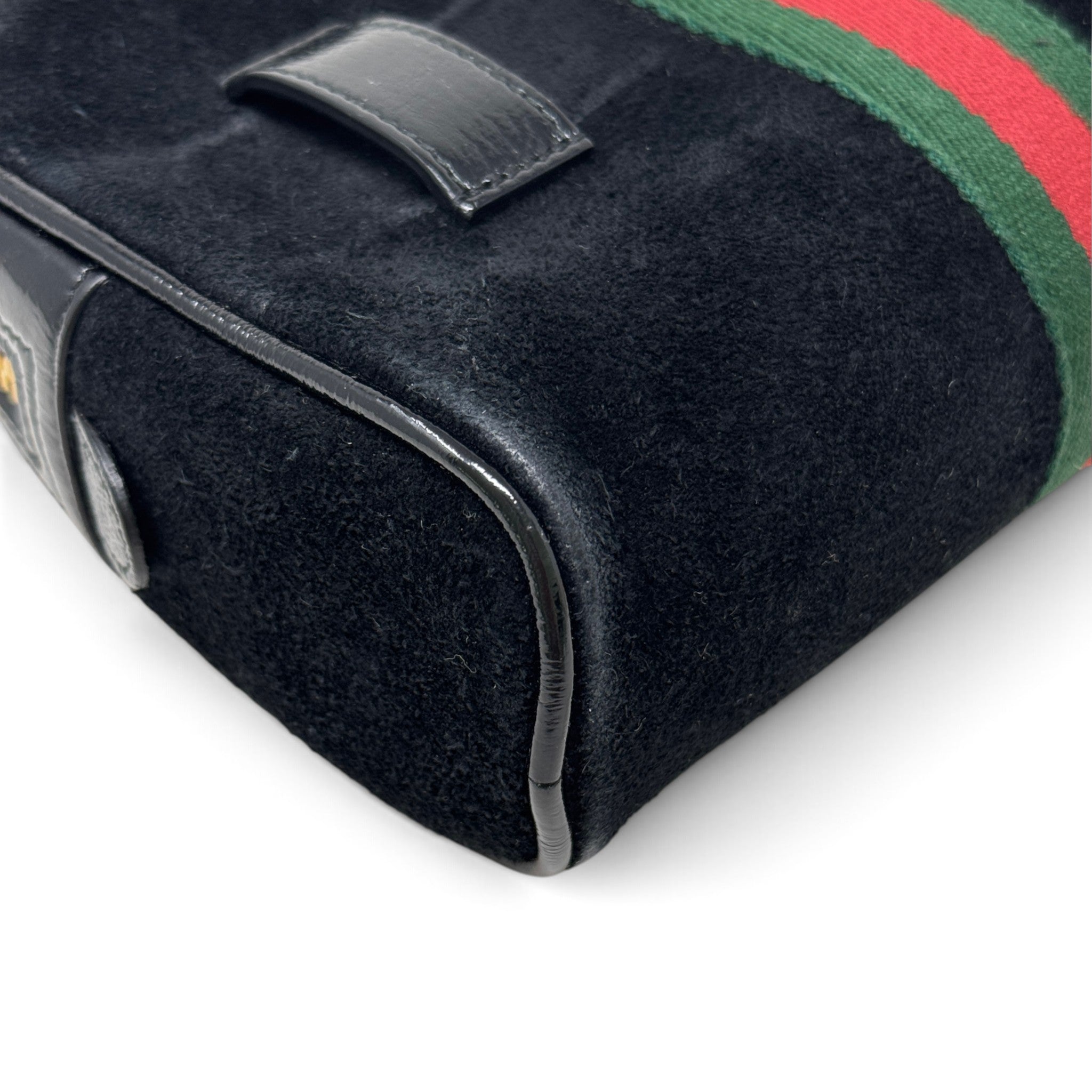 Gucci Black Suede Mini Ophidia Belt Bag