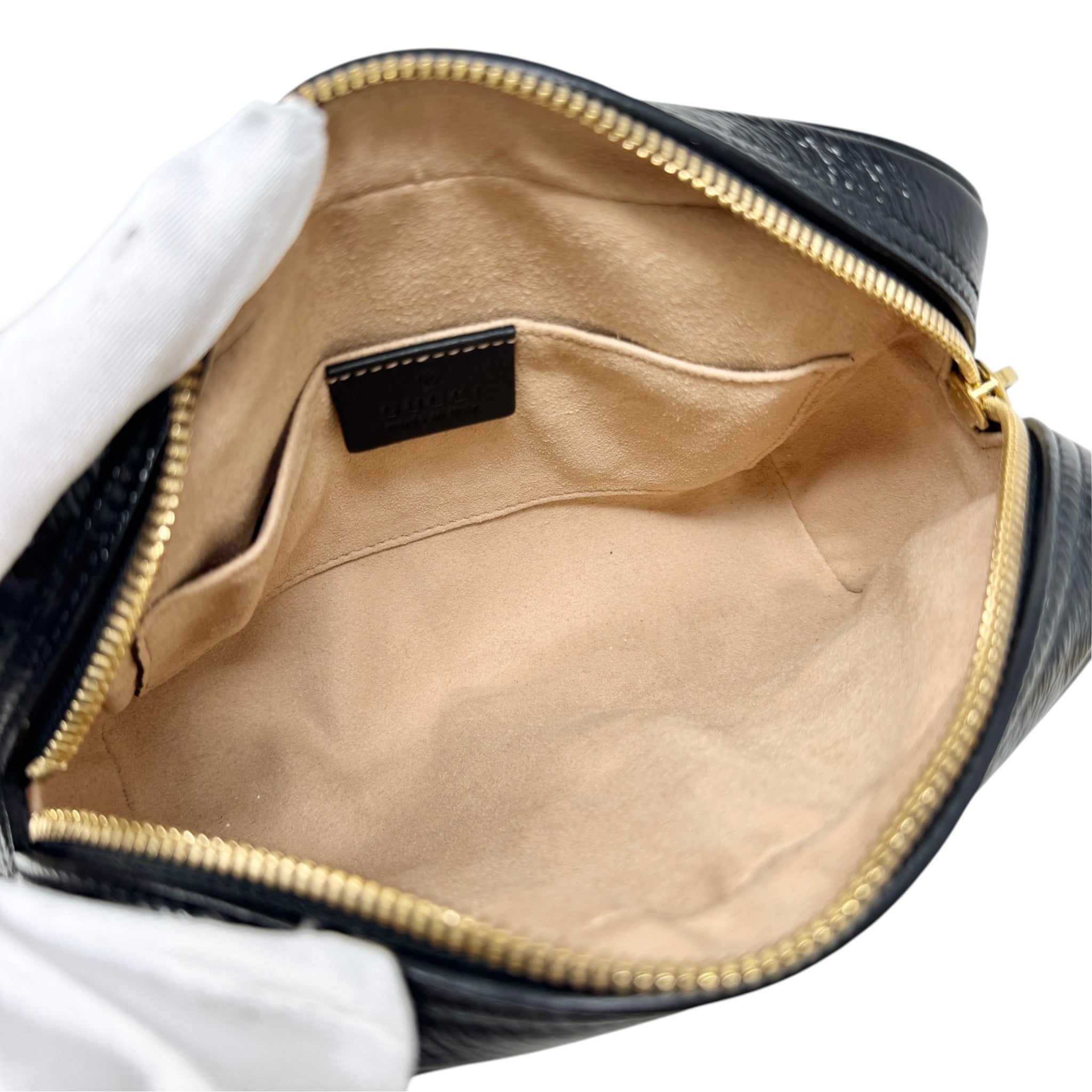 Gucci Black Suede Mini Ophidia Belt Bag