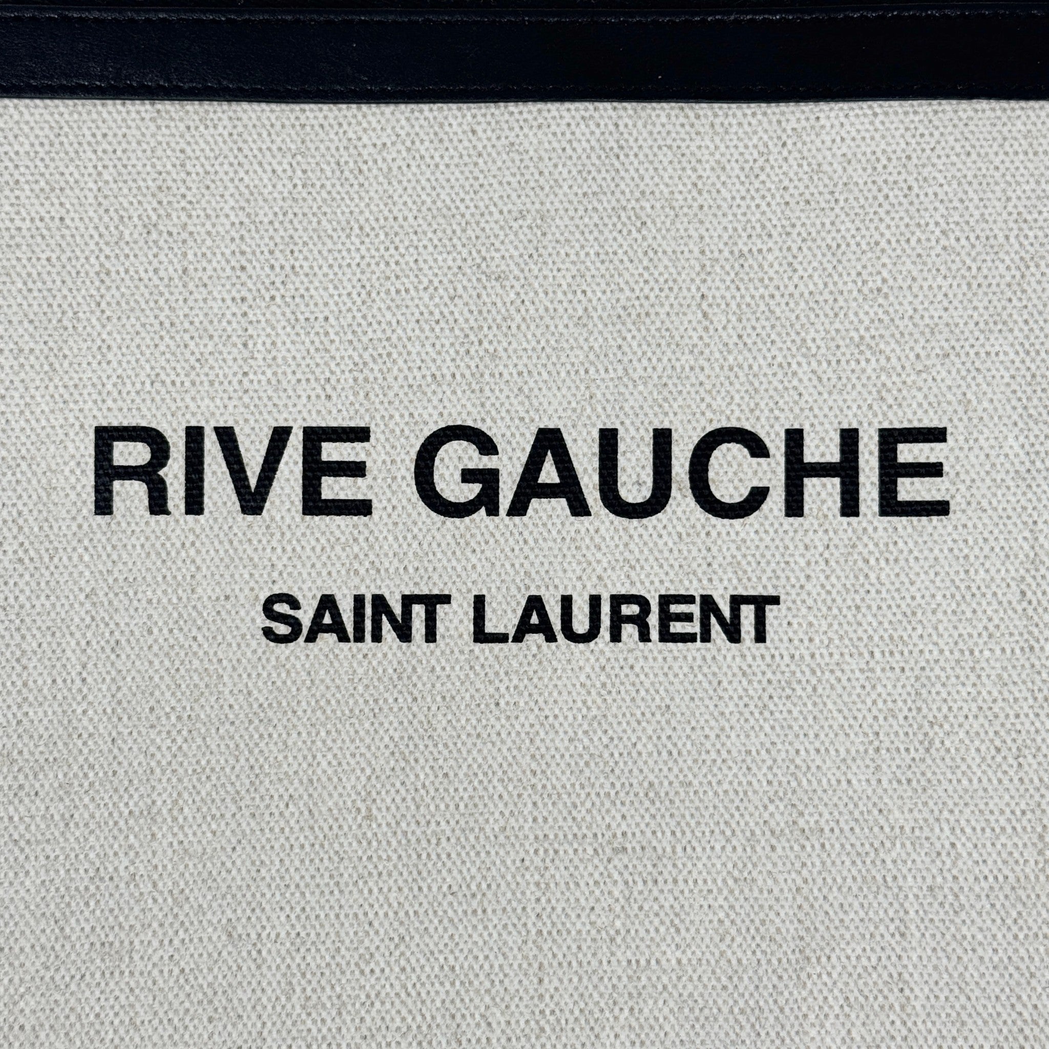 Saint Laurent Black Canvas Rive Gauche Zippered Pouch