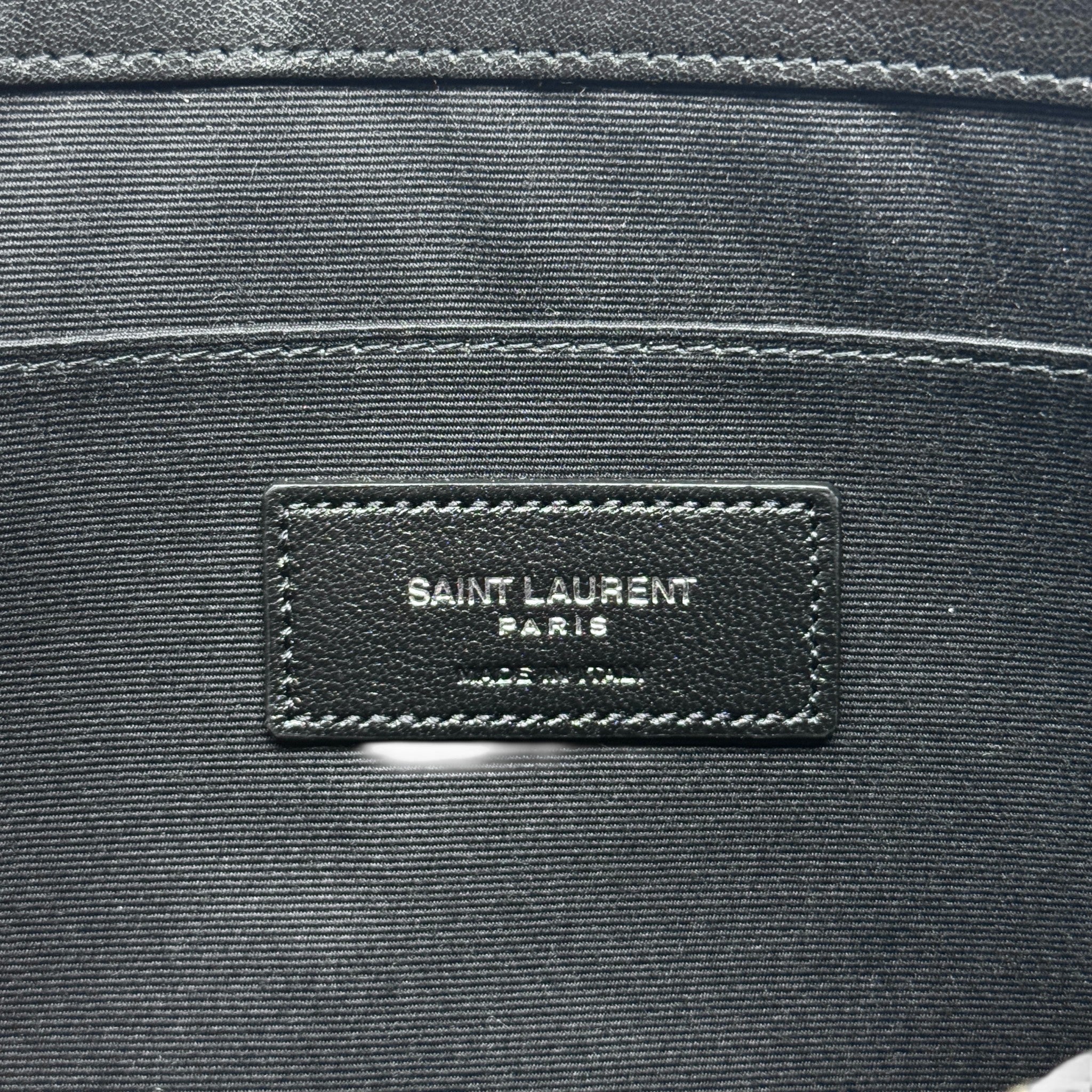 Saint Laurent Black Canvas Rive Gauche Zippered Pouch