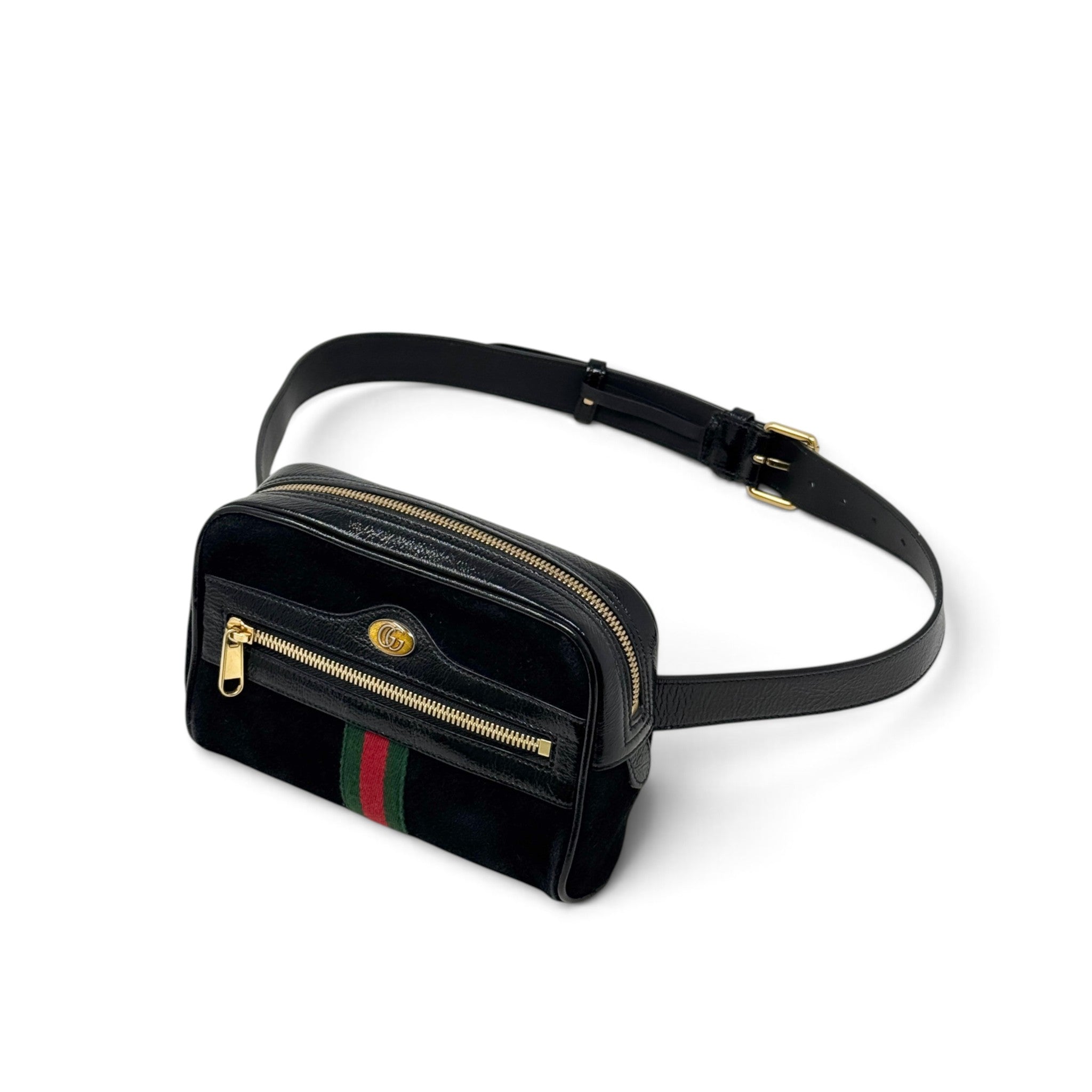 Gucci Black Suede Mini Ophidia Belt Bag