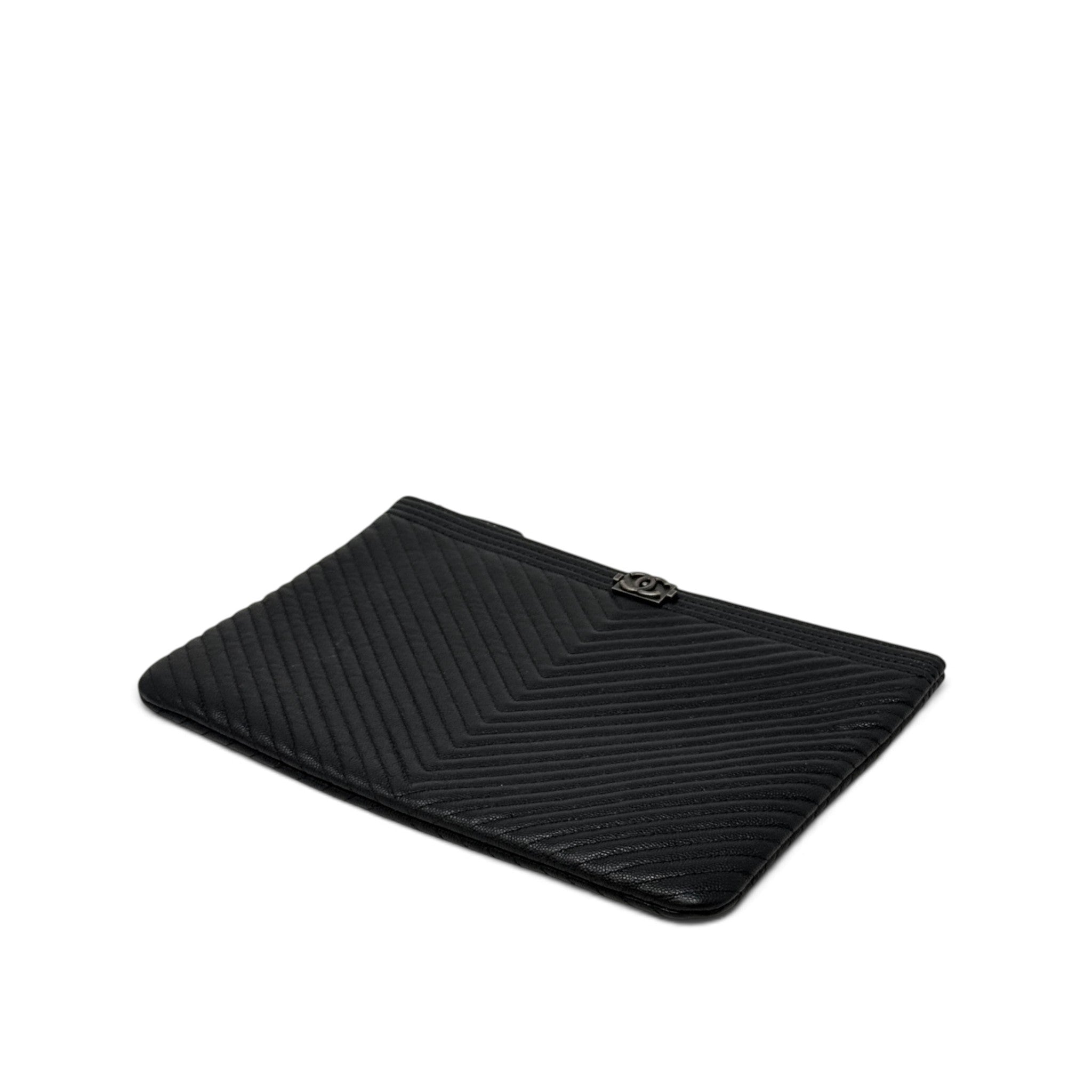 Chanel Black Medium Boy O-Case Pouch