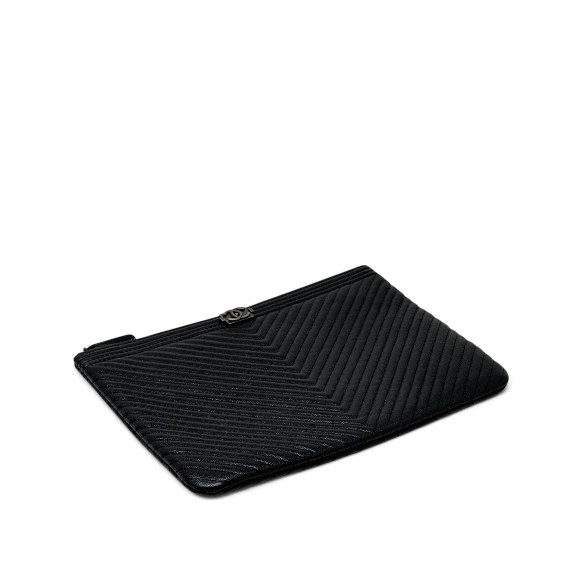 Chanel Black Medium Boy O-Case Pouch