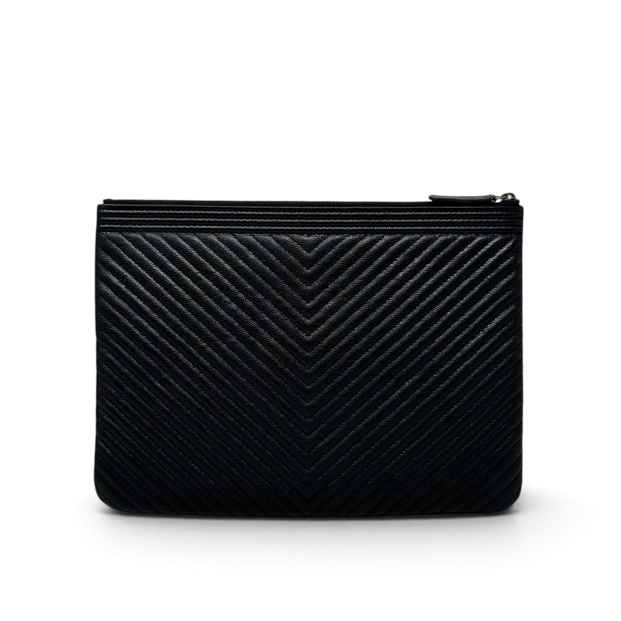 Chanel Black Medium Boy O-Case Pouch