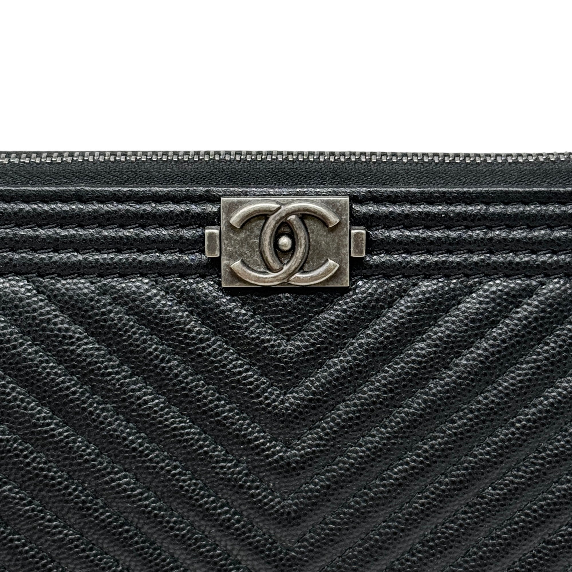 Chanel Black Medium Boy O-Case Pouch