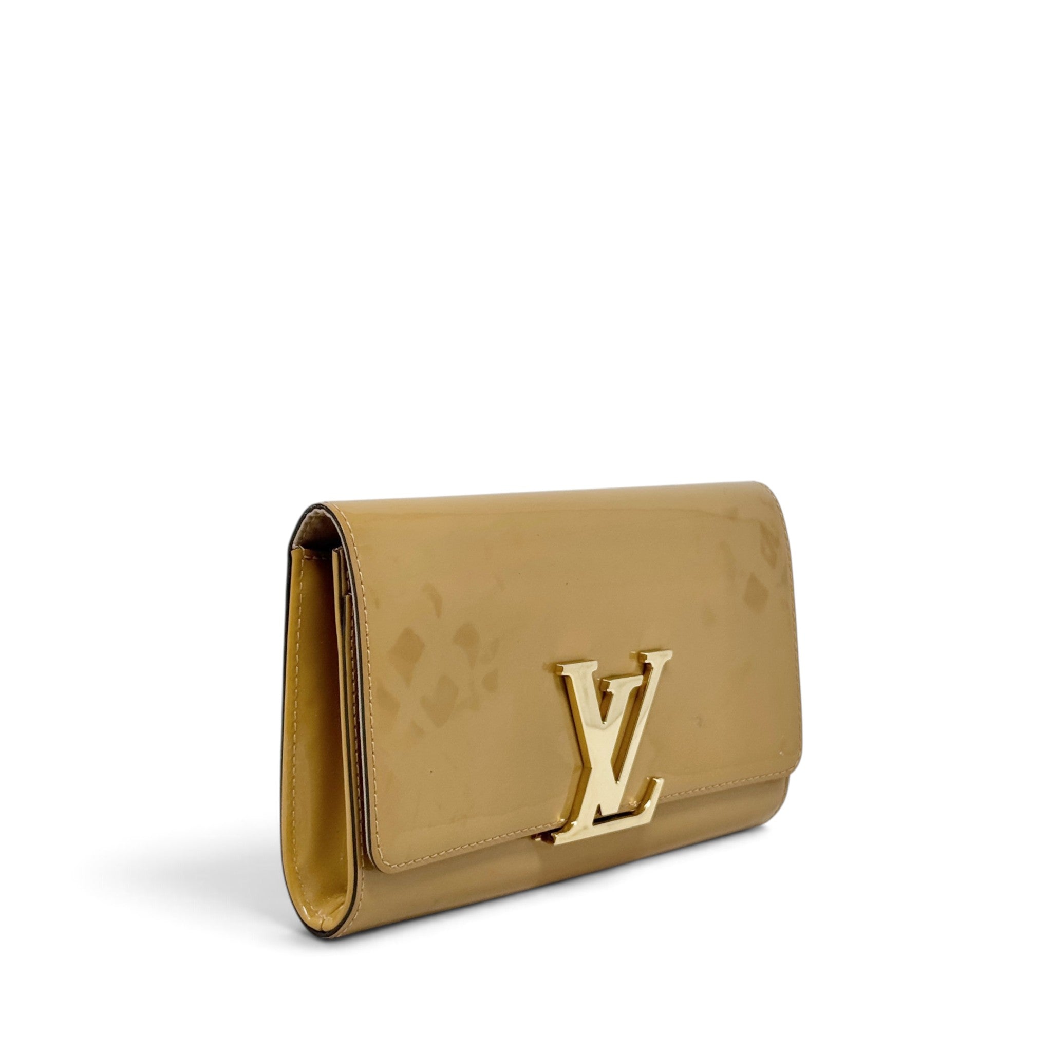 Louis Vuitton Beige Vernis Louise Clutch