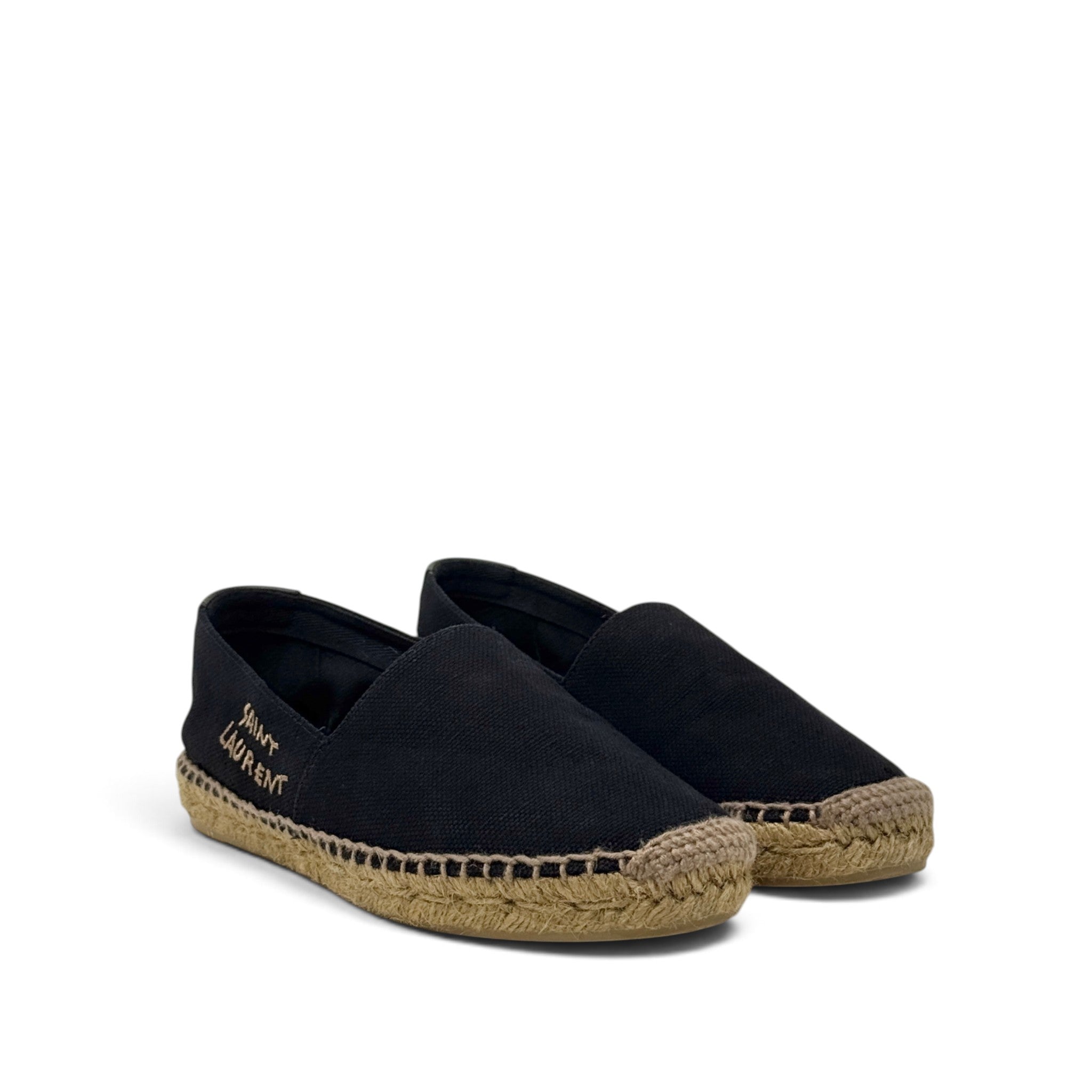 Saint Laurent Black Logo Espadrilles 37