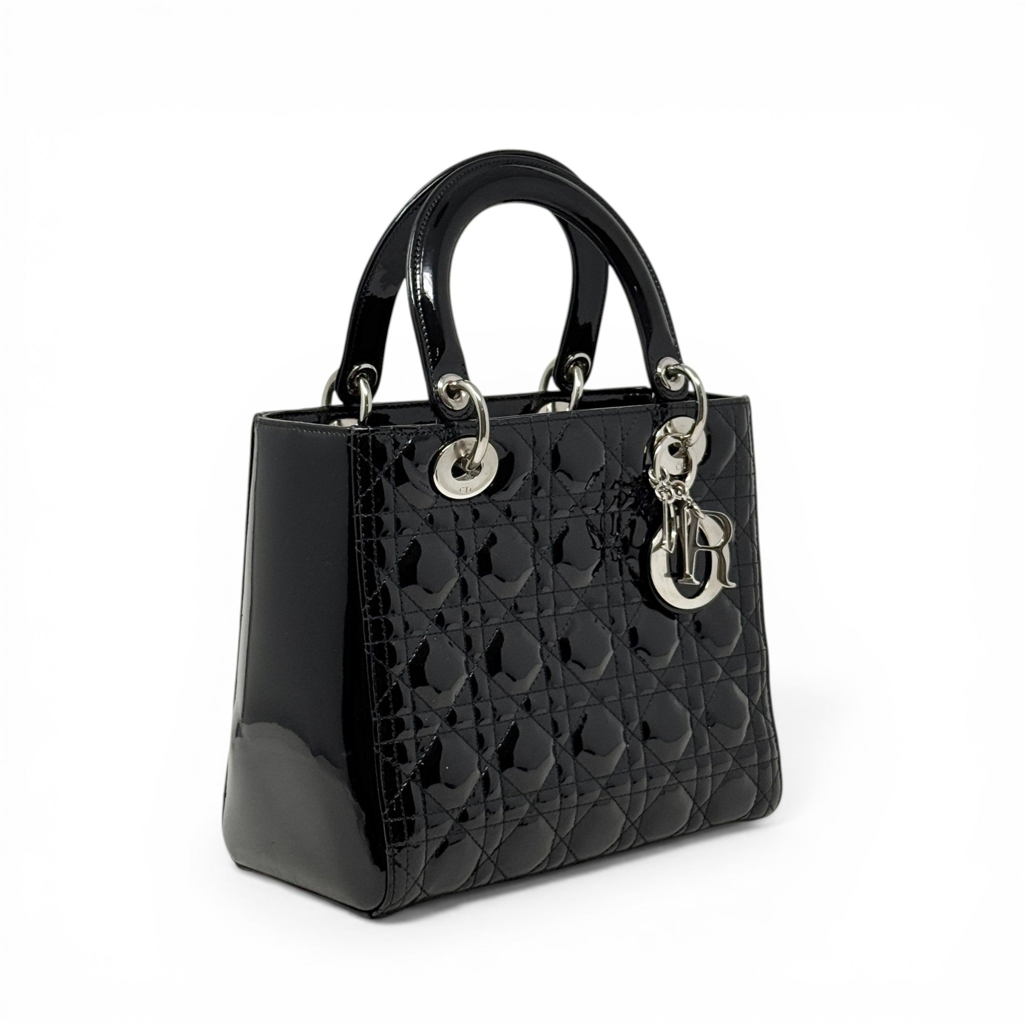 Dior Black Patent Medium Lady Dior