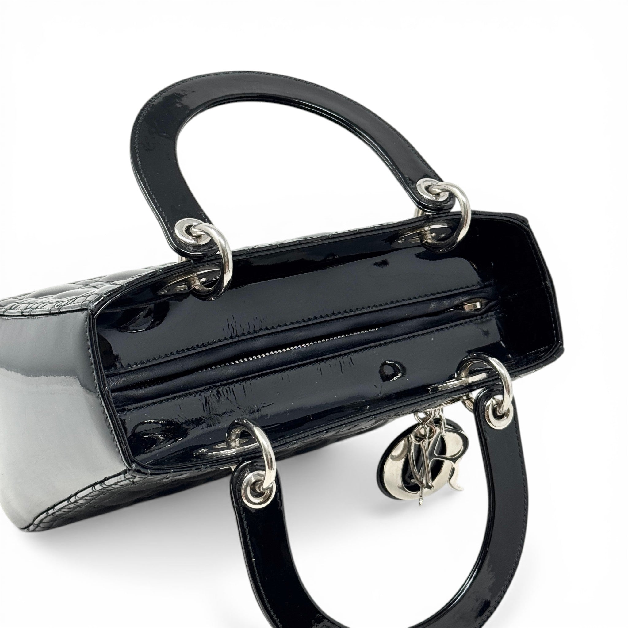 Dior Black Patent Medium Lady Dior