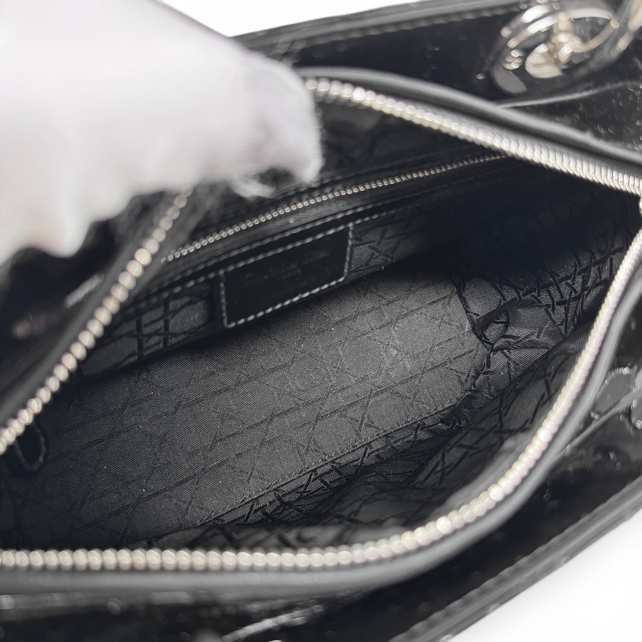 Dior Black Patent Medium Lady Dior
