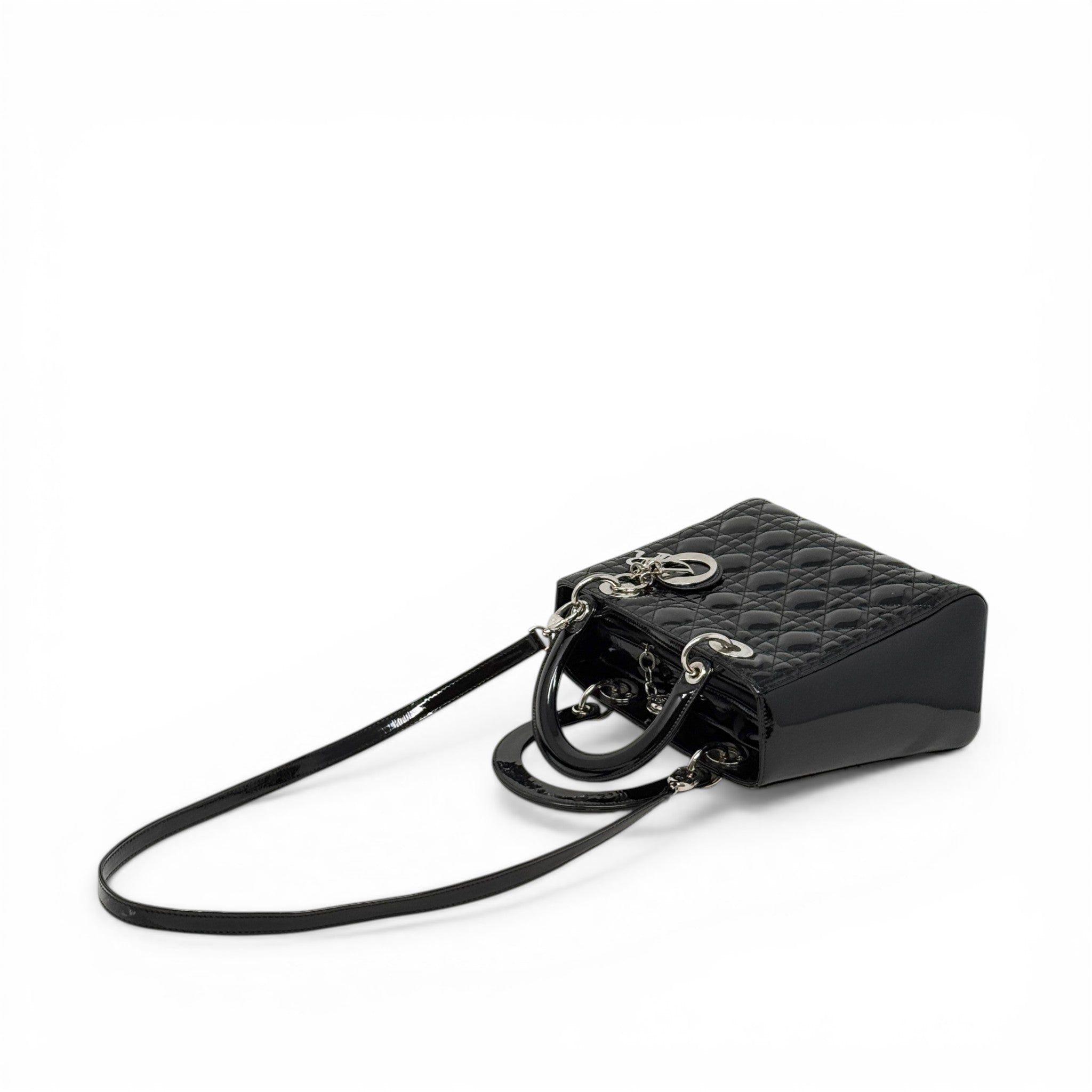 Dior Black Patent Medium Lady Dior