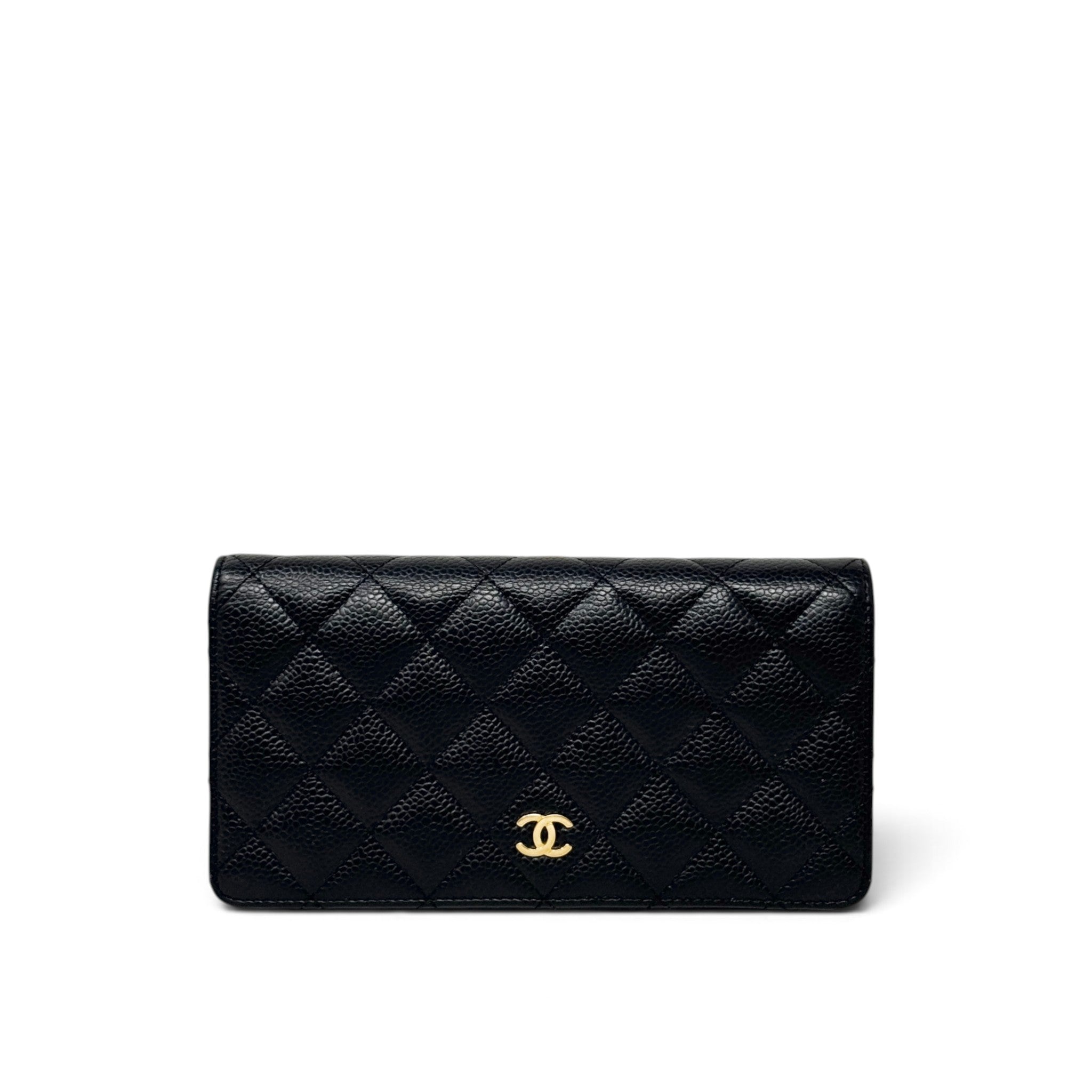 Chanel Black Caviar Long Wallet