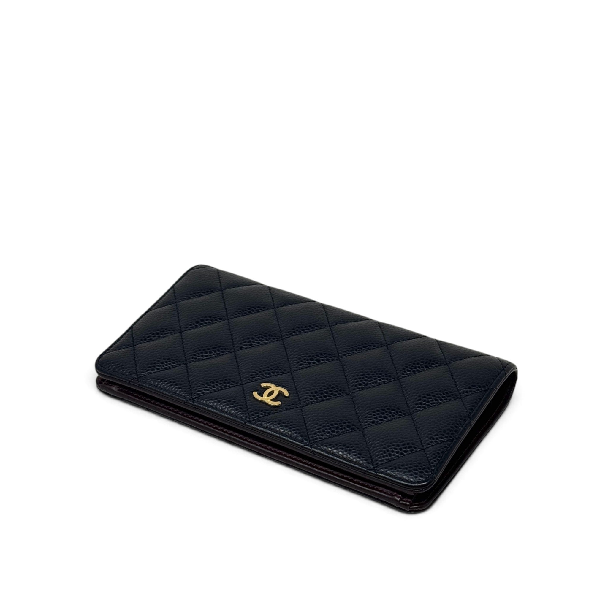 Chanel Black Caviar Long Wallet