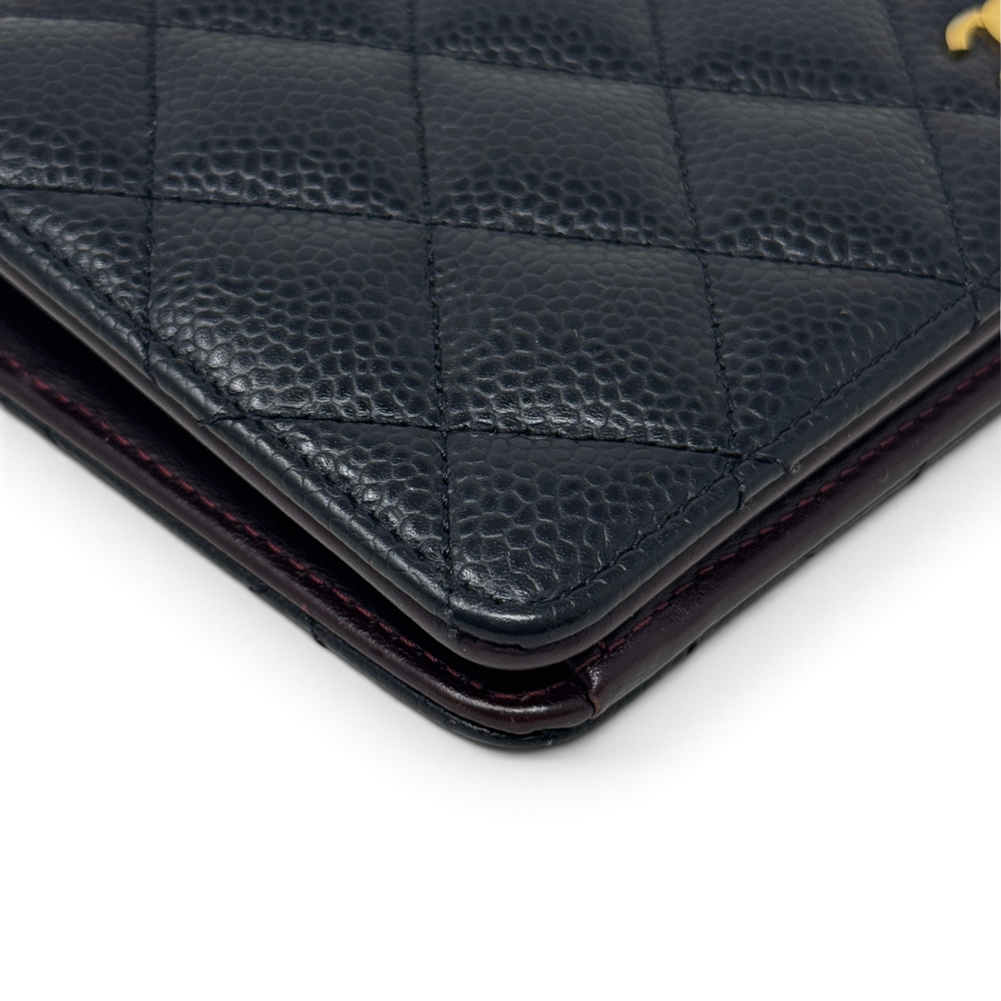 Chanel Black Caviar Long Wallet