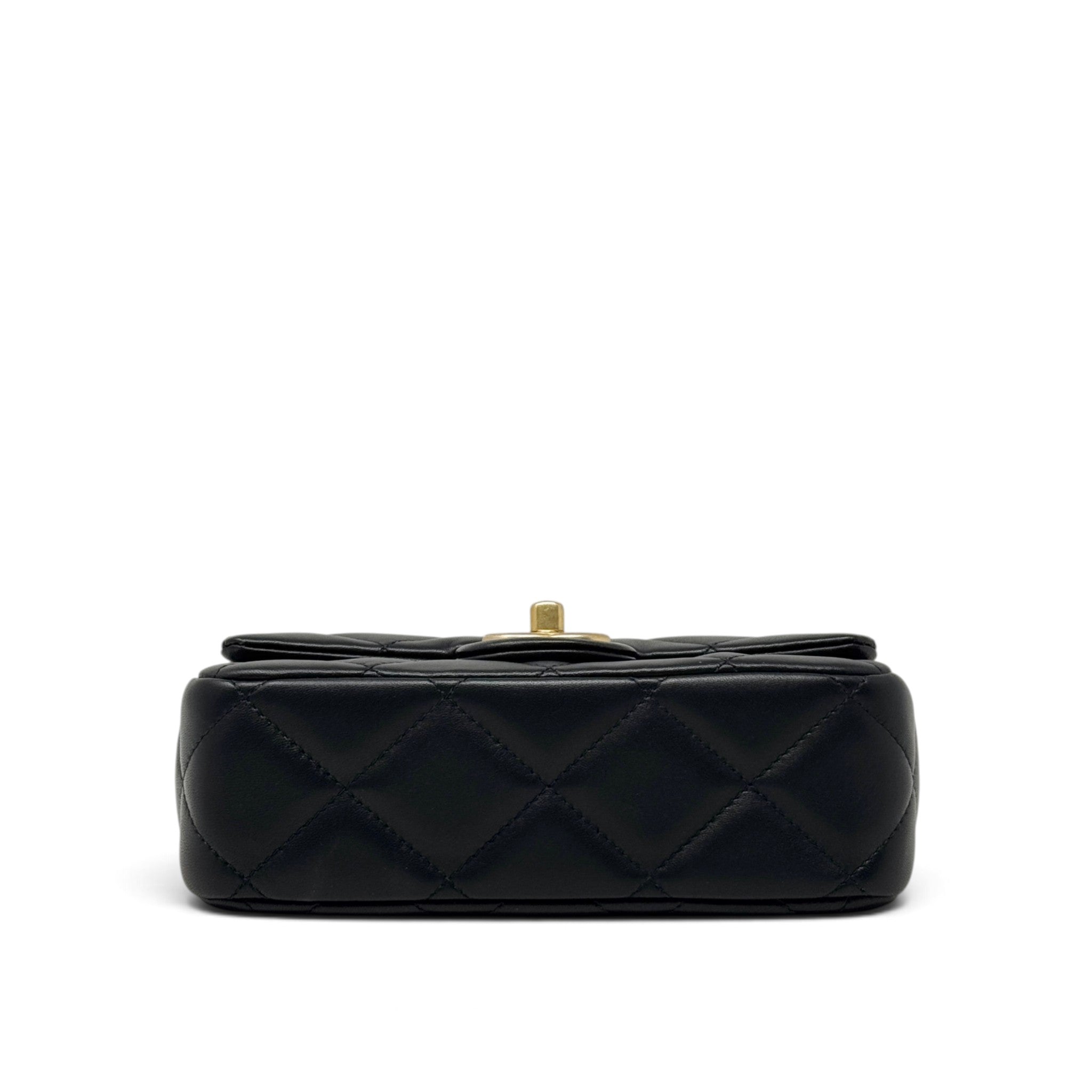 Chanel Black Pearl Twist Mini Square Flap