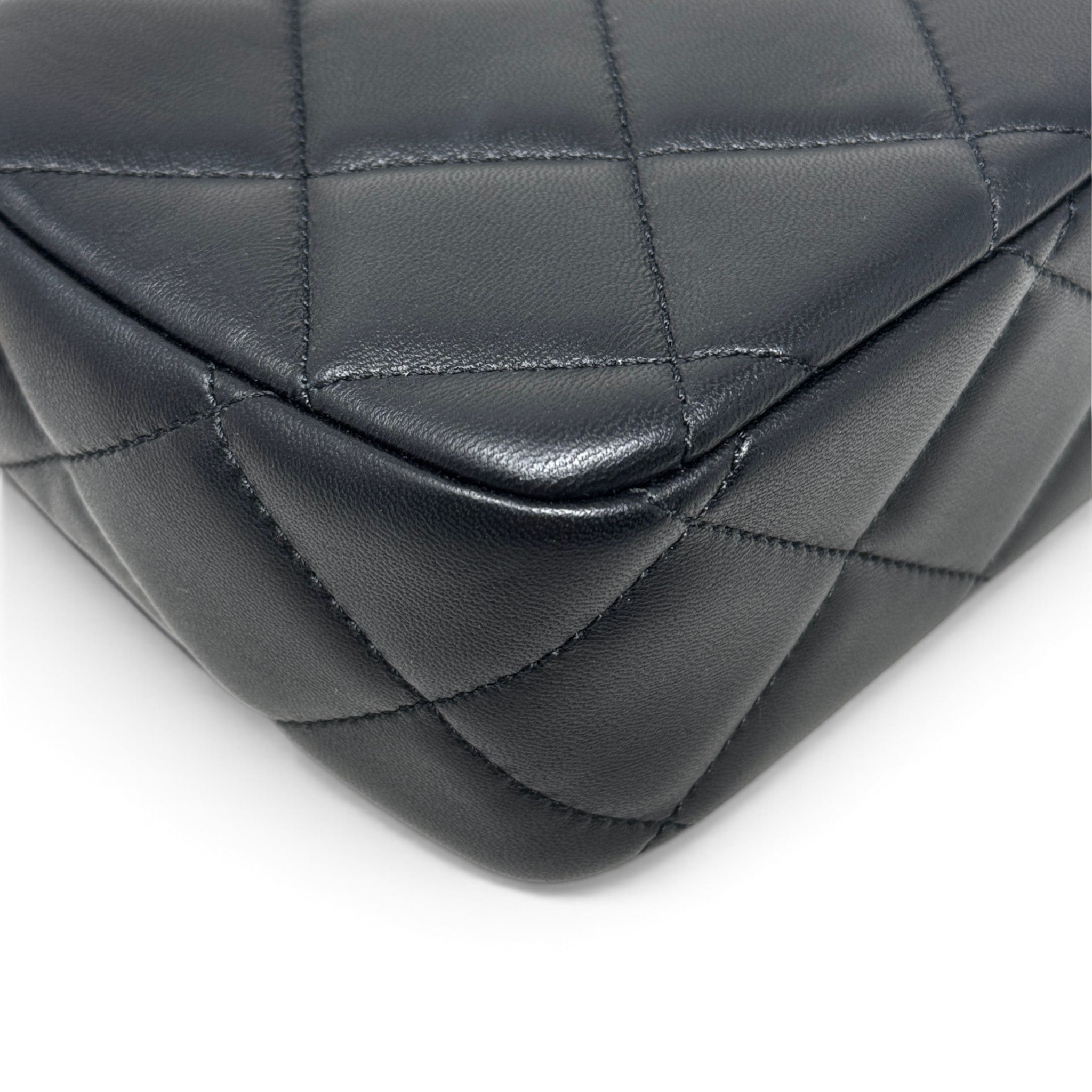Chanel Black Pearl Twist Mini Square Flap