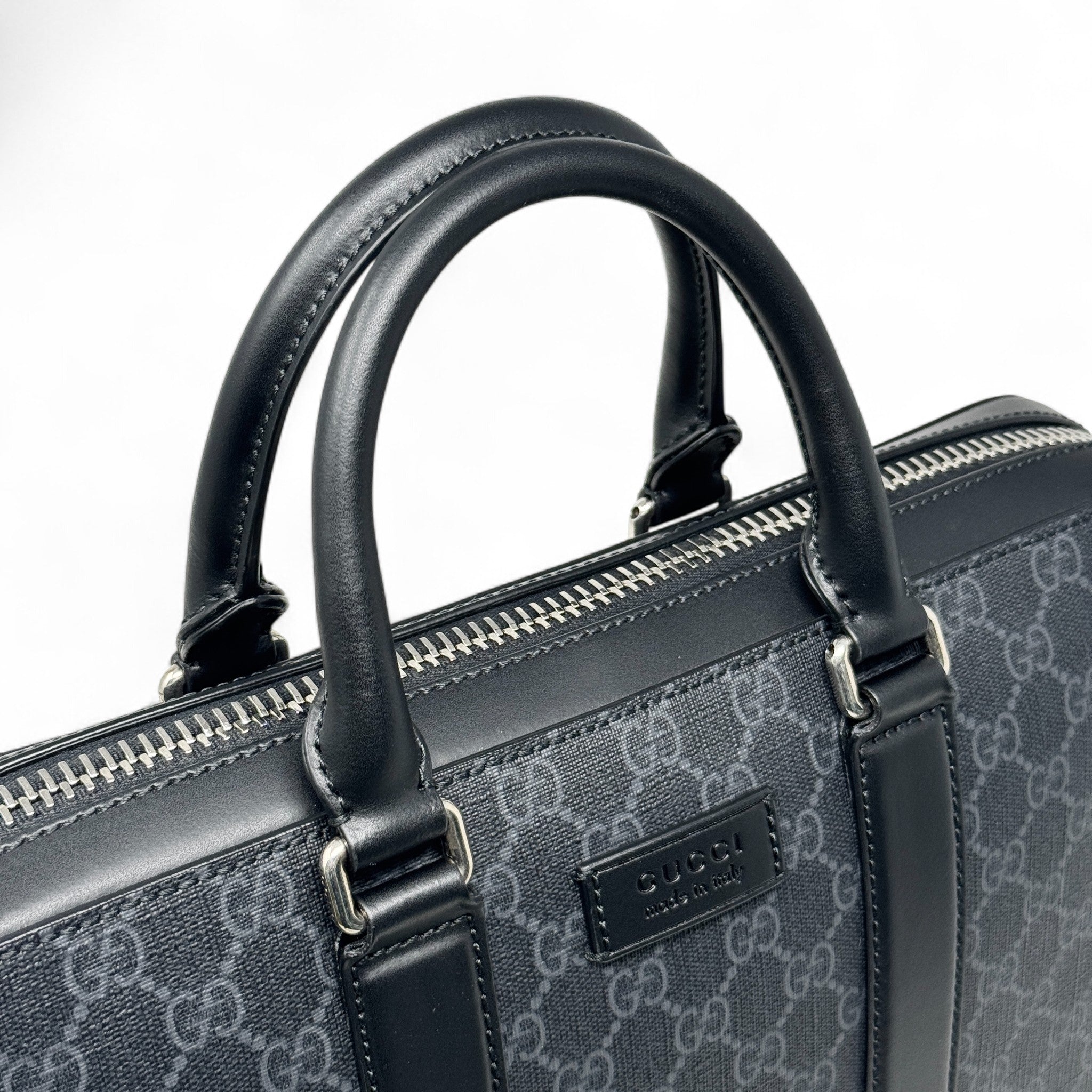 Gucci Black GG Supreme Medium Briefcase