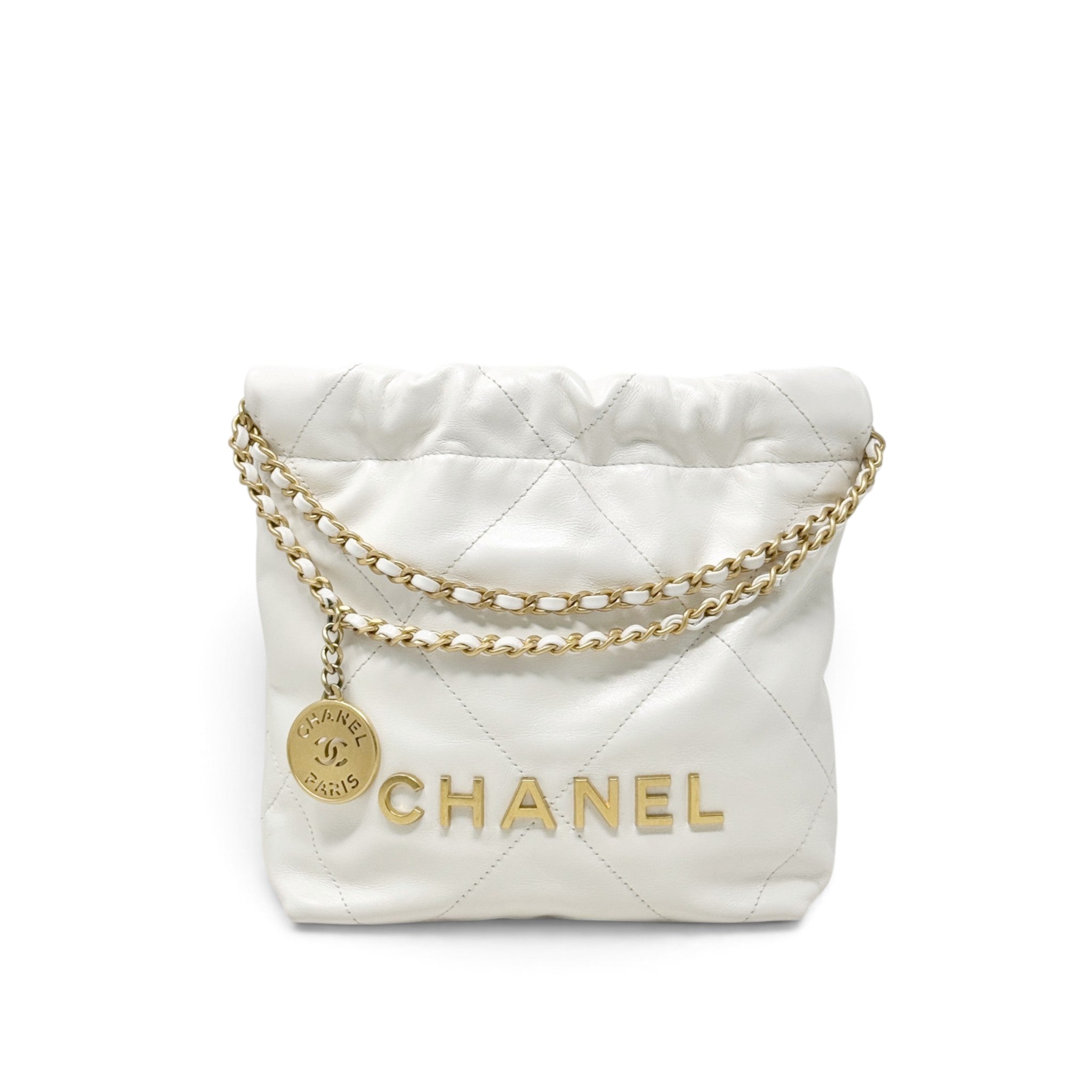 Chanel White Mini 22 Hobo