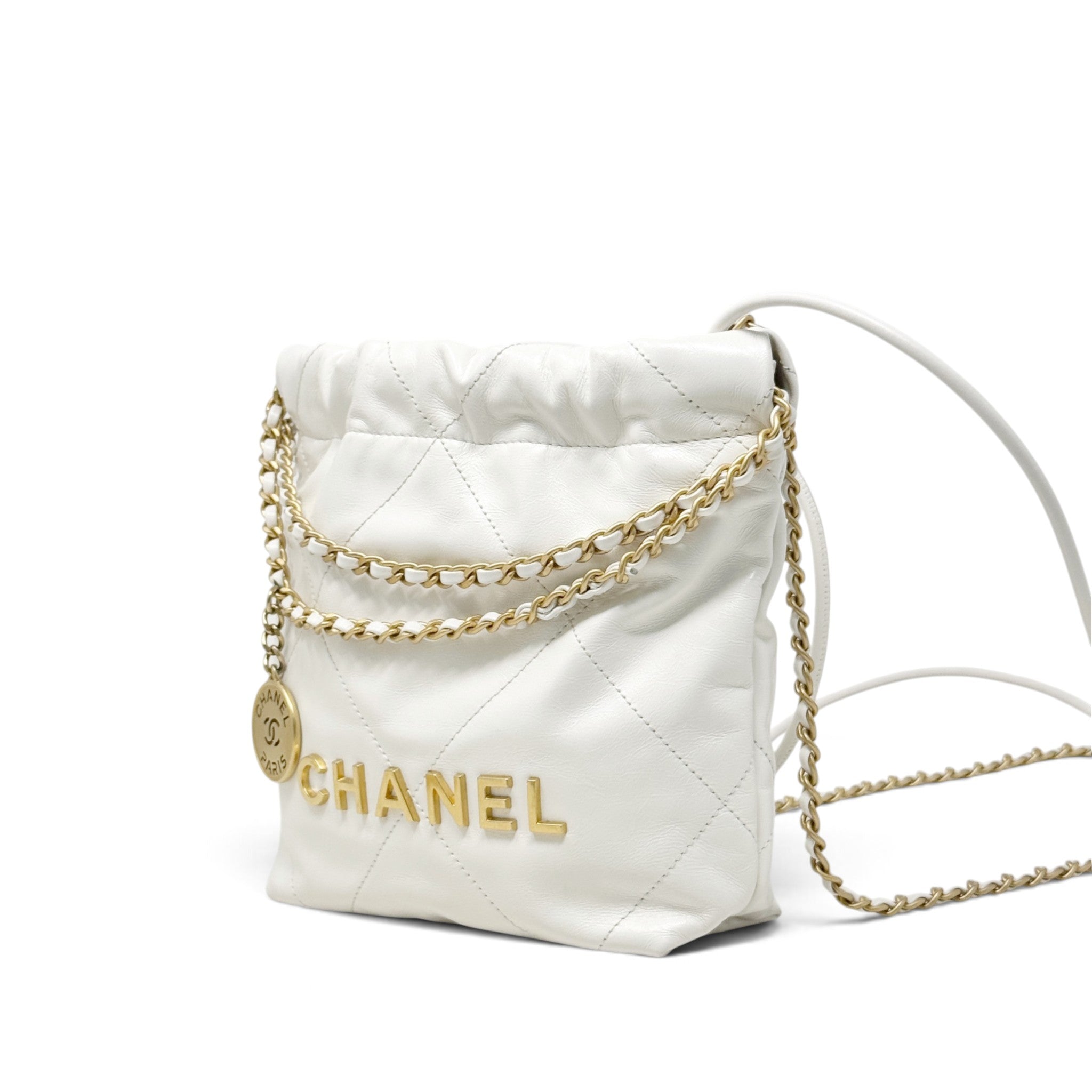 Chanel White Mini 22 Hobo