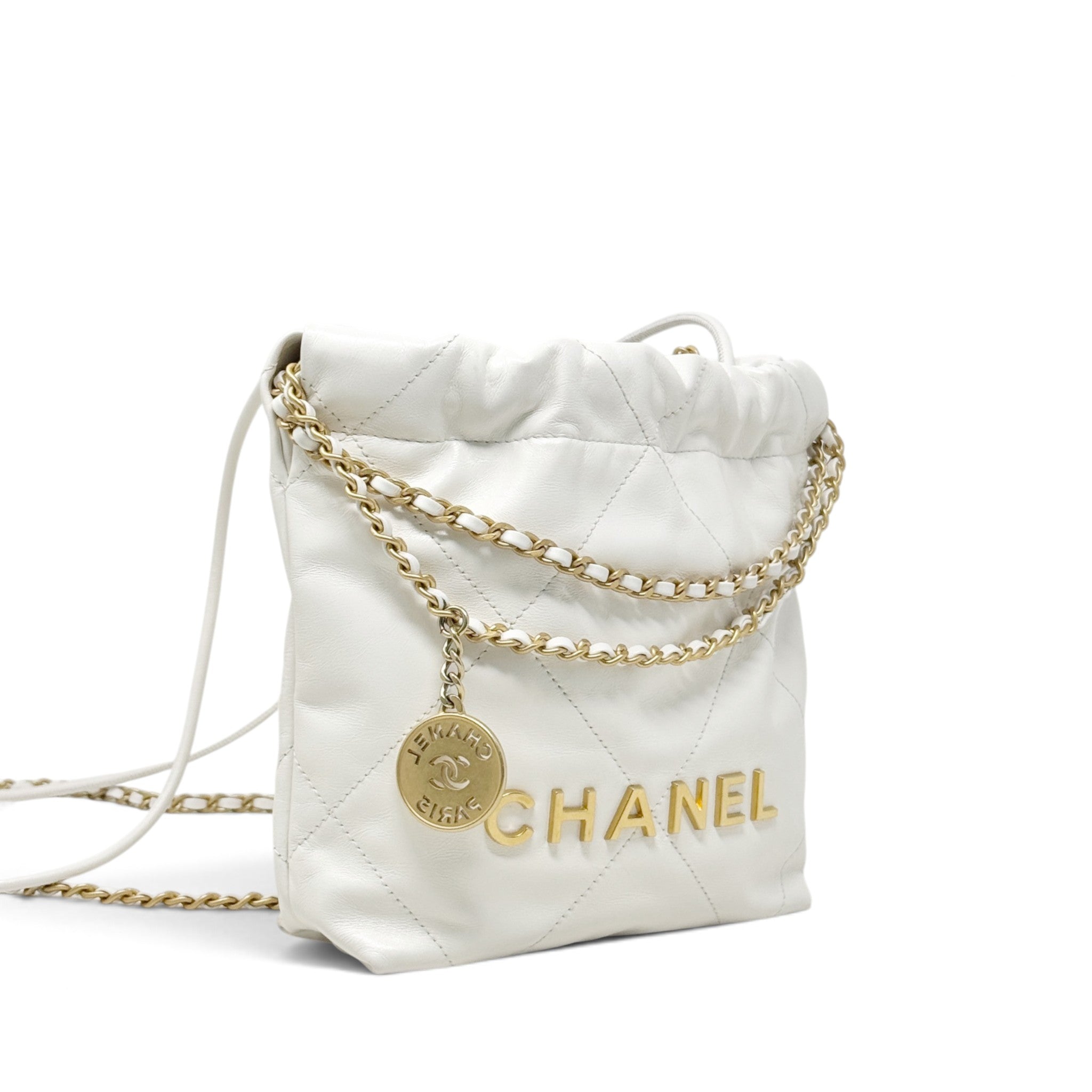 Chanel White Mini 22 Hobo