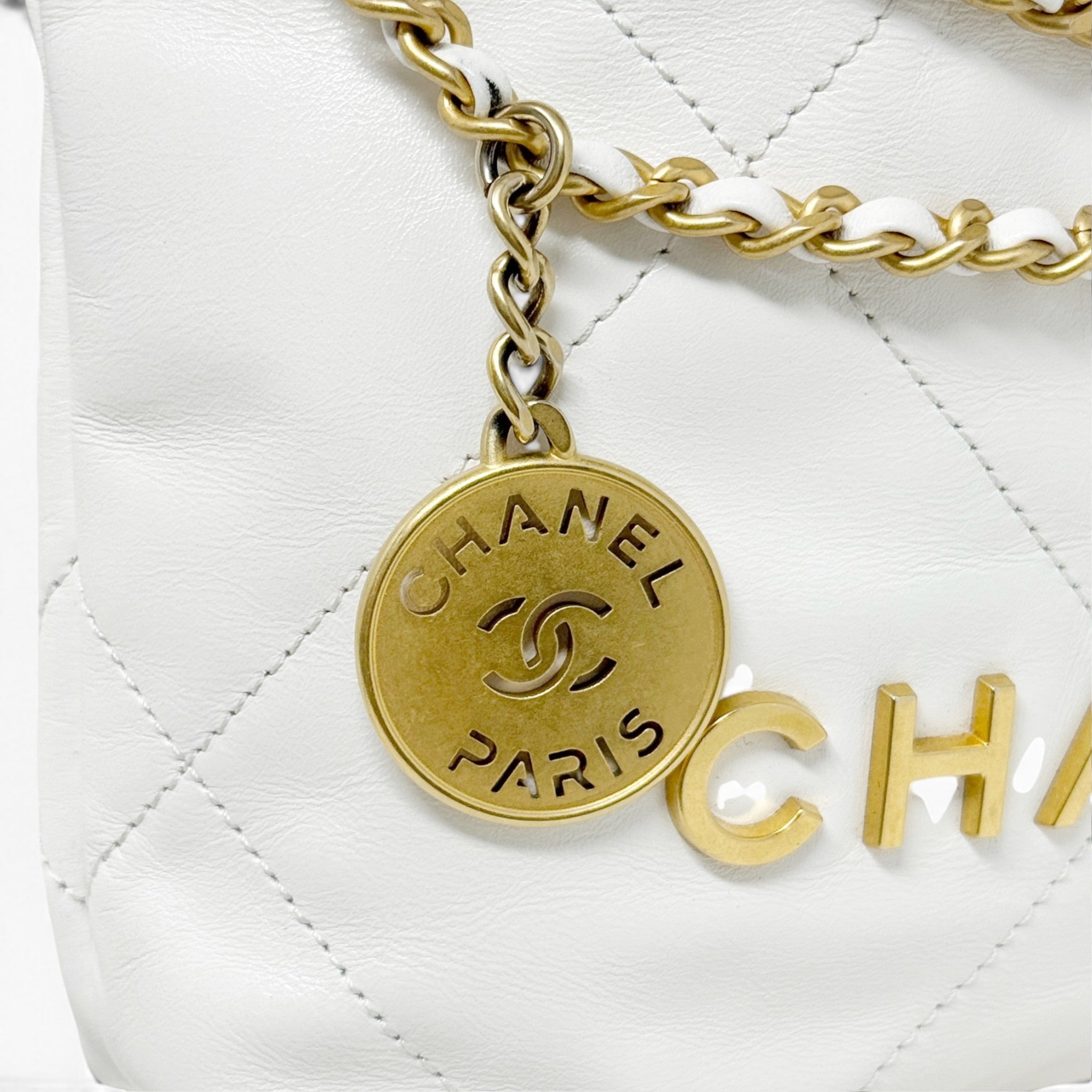 Chanel White Mini 22 Hobo