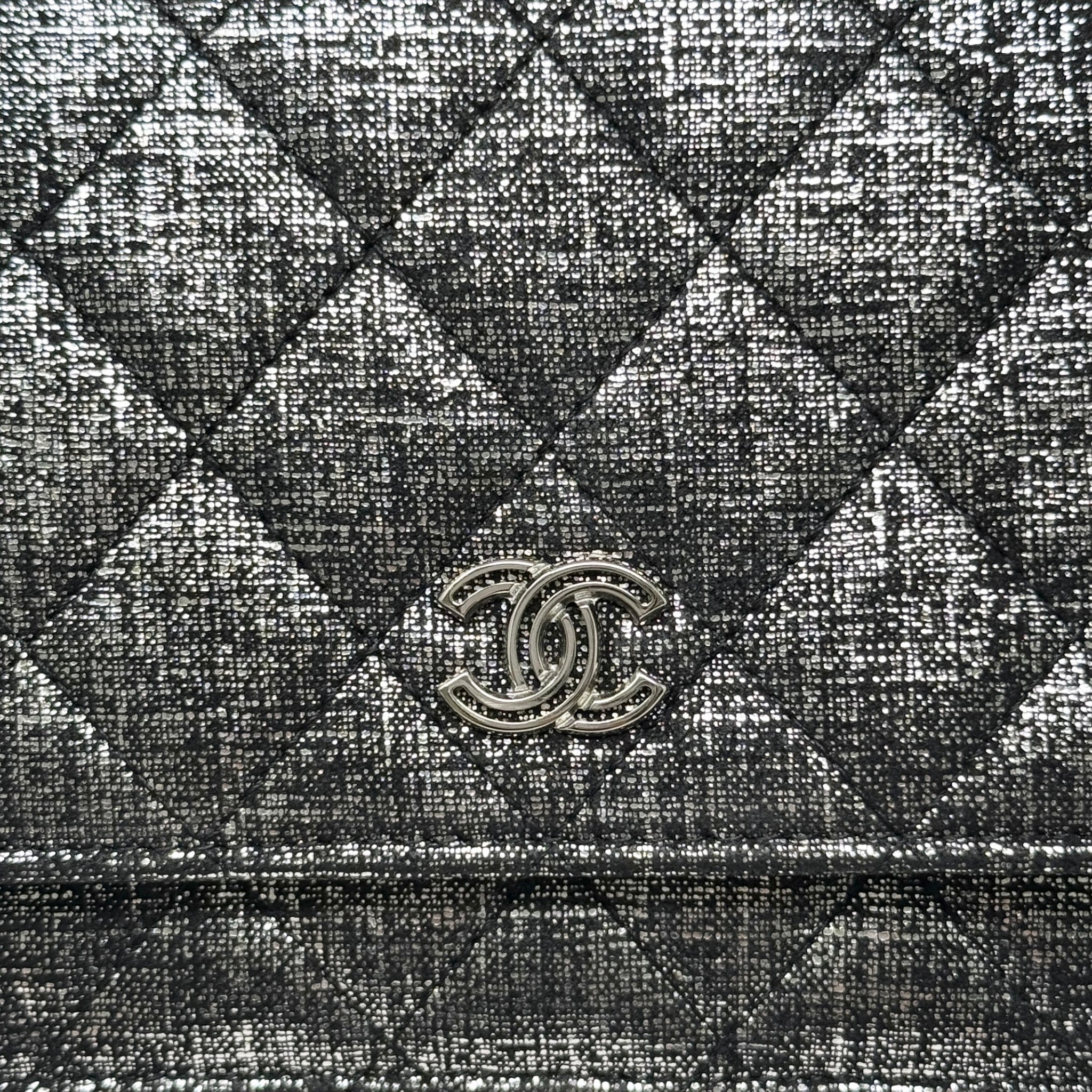 Chanel Metallic Canvas Wallet On Chain